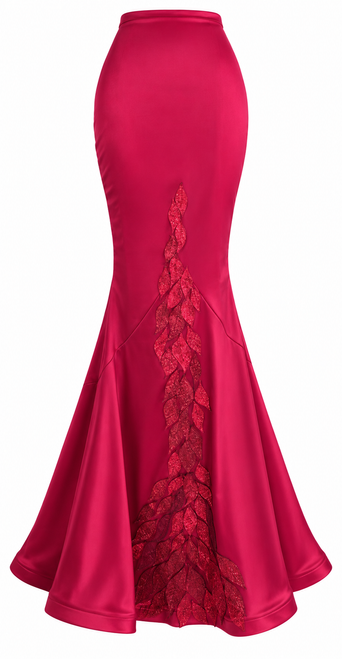 Phoenix Flame Satin Mermaid Skirt
