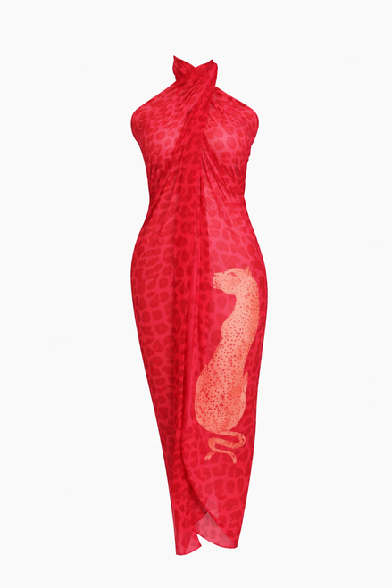 Print Convertible Chiffon Sarong Cover-Up