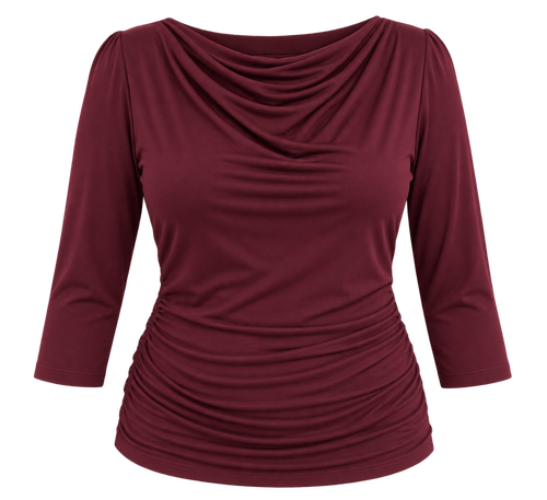 Boat Neck Cowl Knit Top