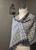Black & White Designer Tweed Blanket Scarf with Kilt Pin