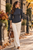 Navy Herringbone Stripe Sweater