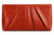 Rustic Orange Leather Leaf Clutch