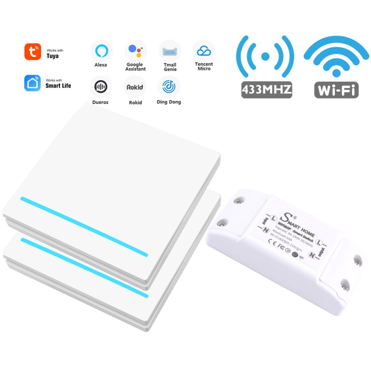 Mini DIY WiFi RF433 Smart Relay Switch Module Smart Life/Tuya App