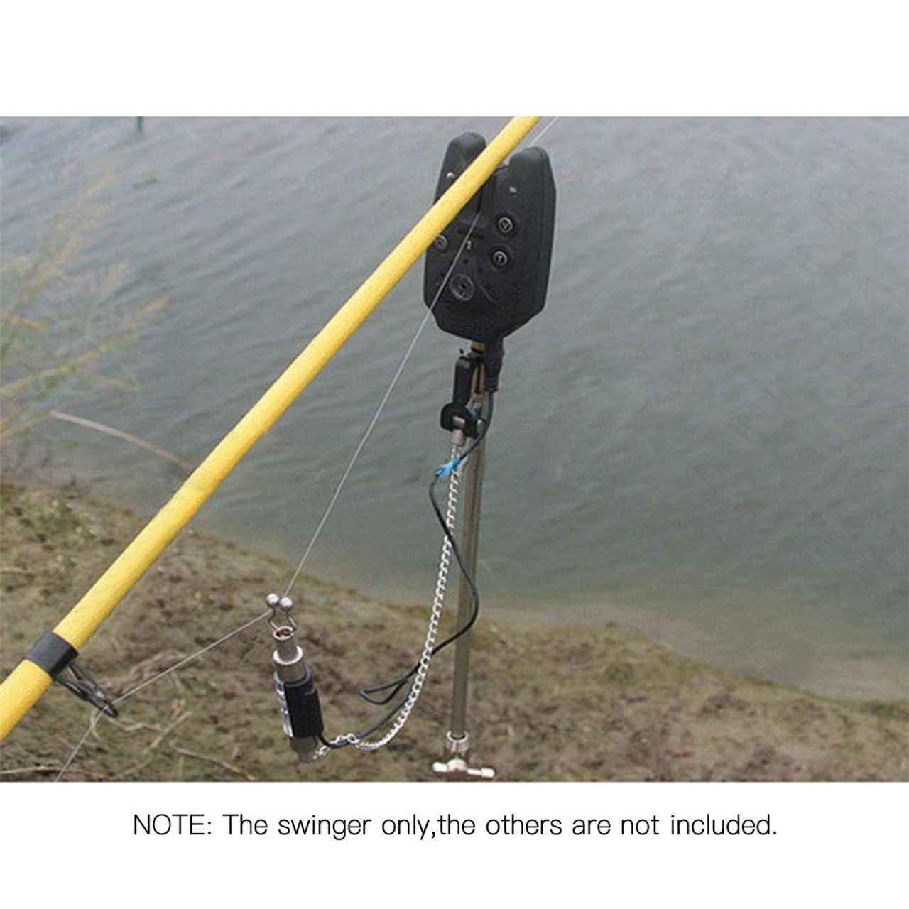 Outdoor Fishing Swinger Chain Alert Swinger Fish Bite Alarm Hanger Swinger Fishing Tackle Tool - Black pic