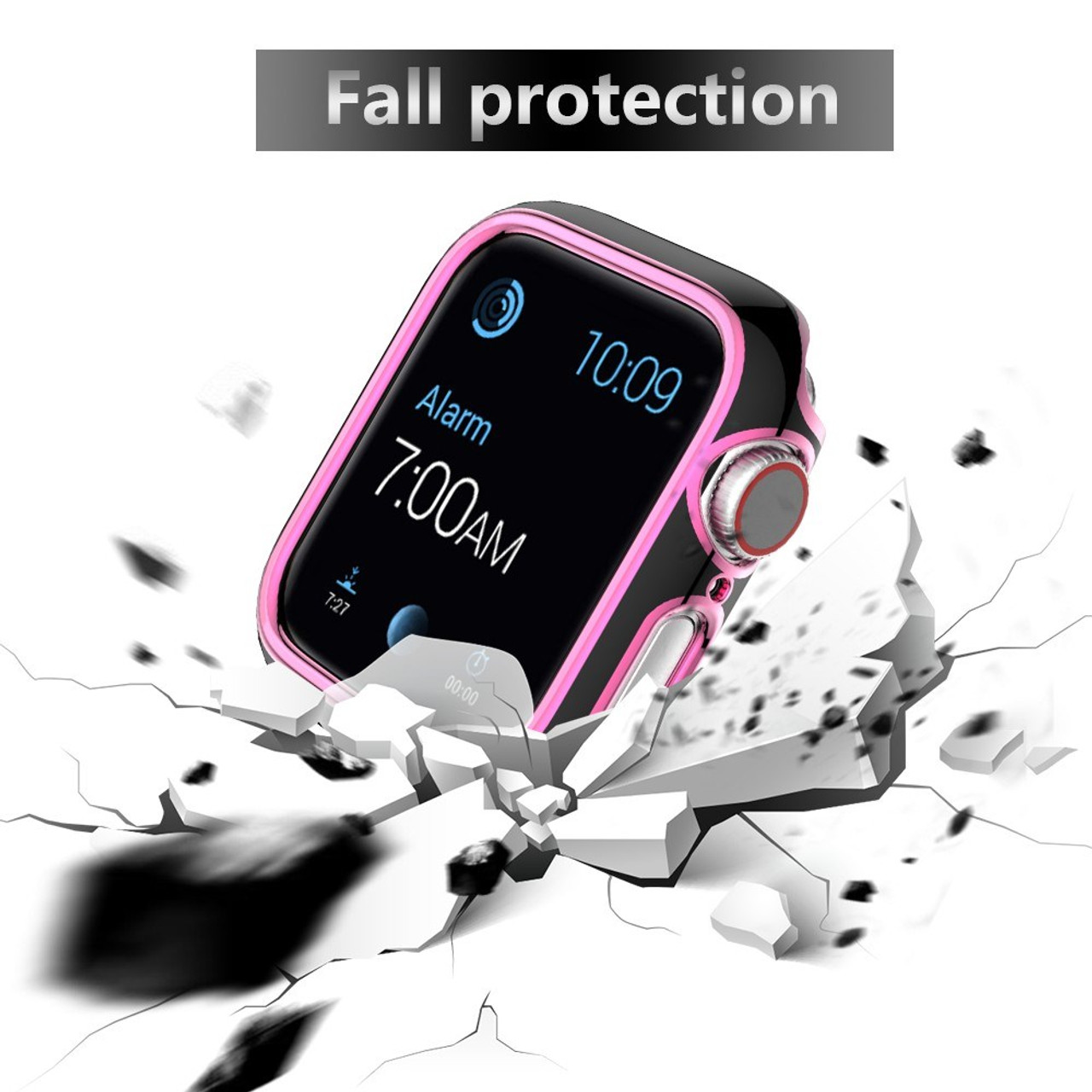 For Apple Watch Series 7 45mm Electroplating Hard PC Watch Case Anti-fall  Protective Cover - Transparent Wholesale