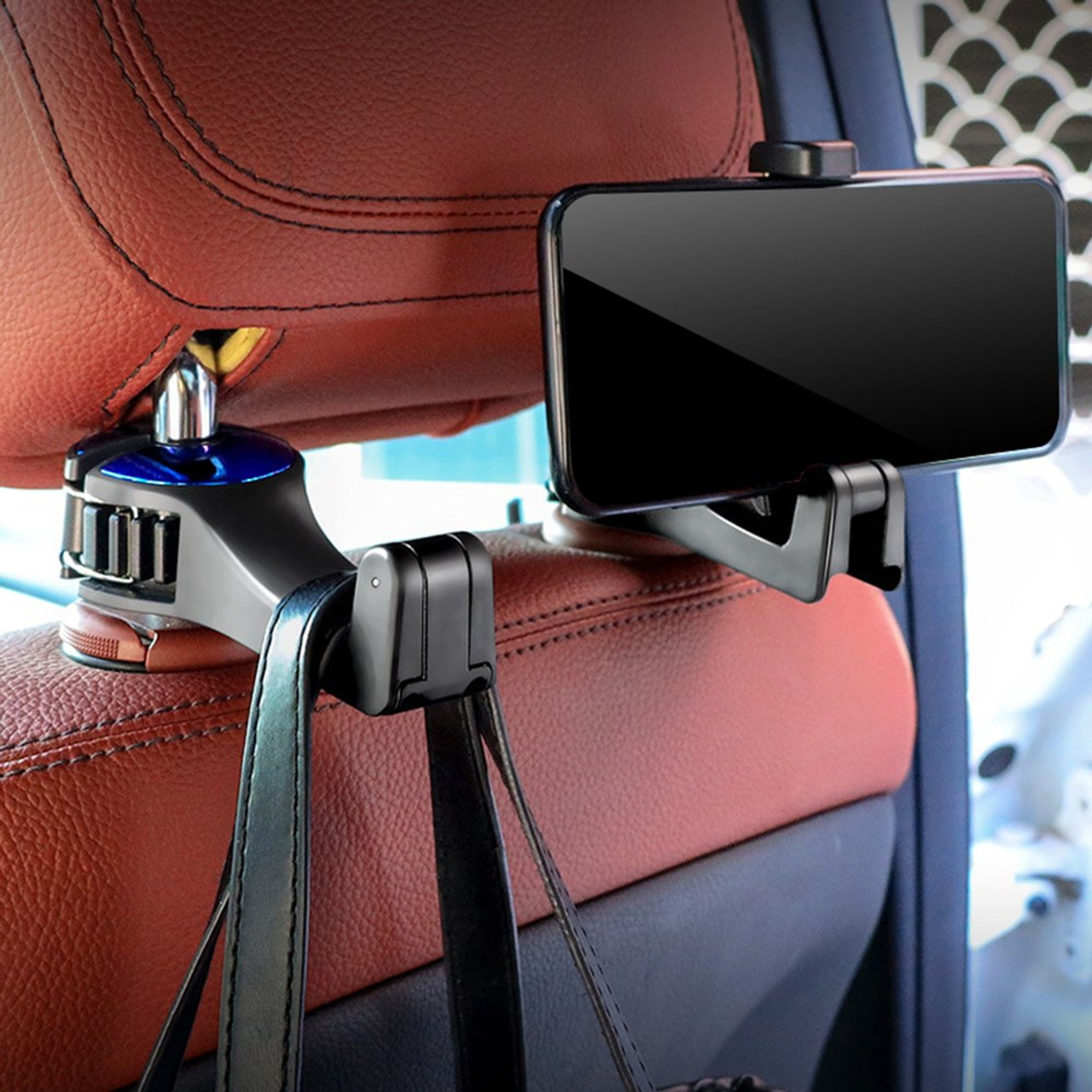 2pcs Metal Multi-functional Car Seat Hook Auto Headrest Holder