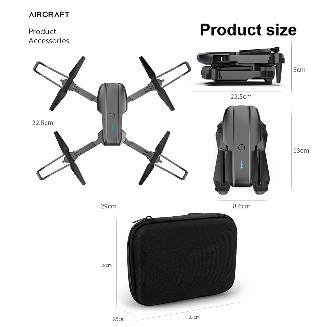 LSRC E99 Max 4K HD Single Camera 2.4G Folding RC Quadcopter Fixed Altitude Remote Control Aircraft Drone Toy Black