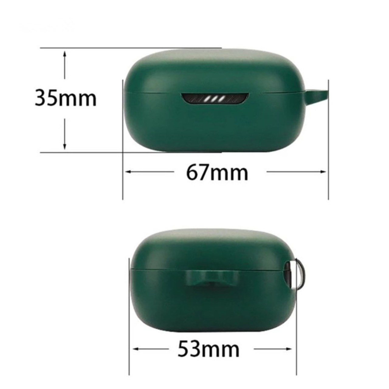 For JBL WAVE 300 TWS Earphone Silicone Cover Drop-proof Case with Anti-lost  Buckle - Midnight Green Wholesale