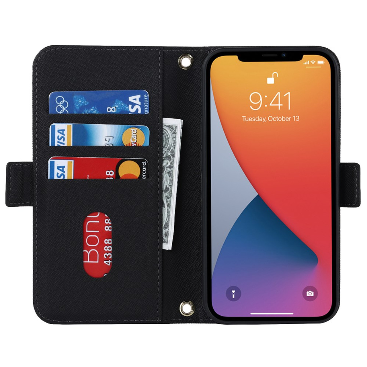 iPhone 13 Pro Max Wallet Case with Makeup Mirror