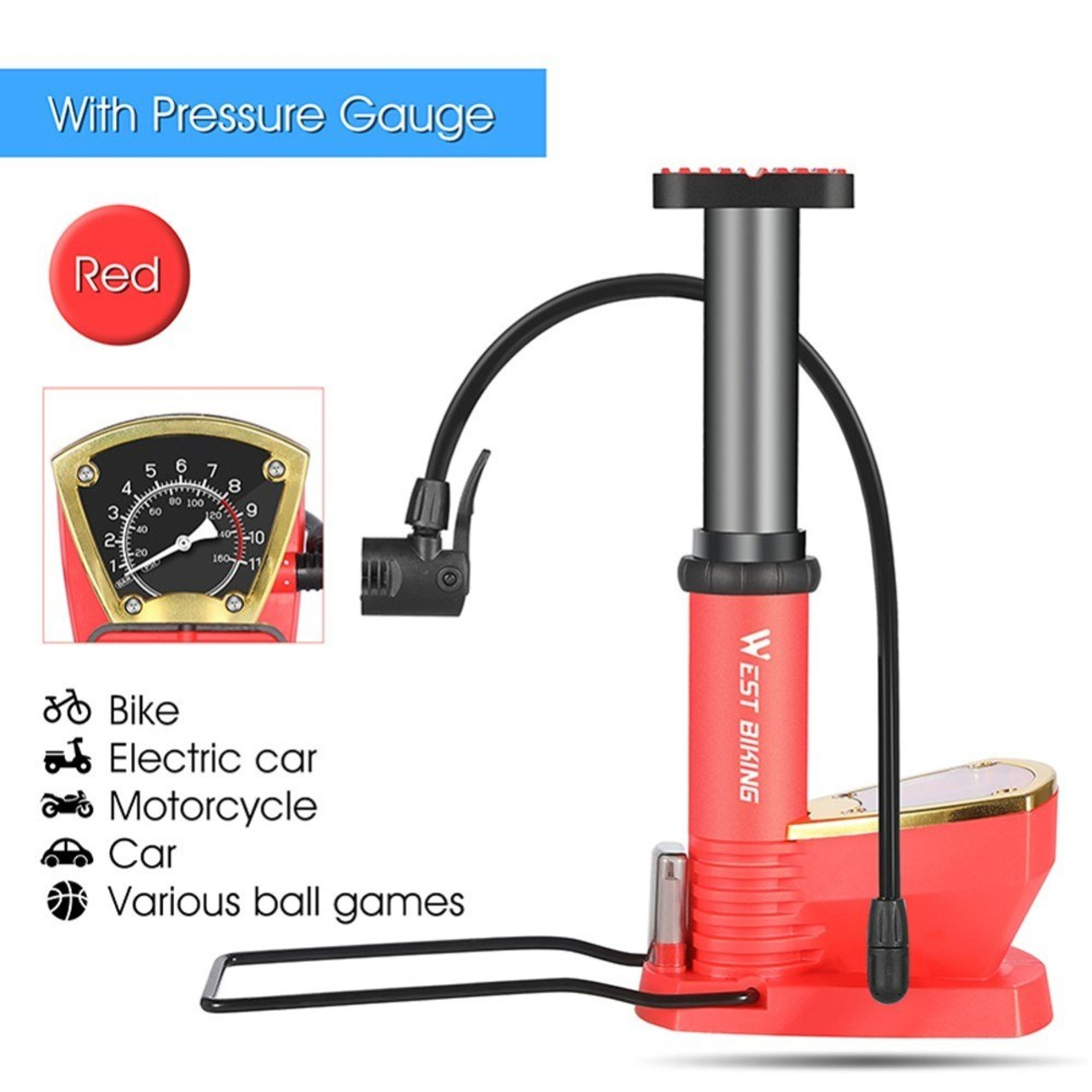 PSYCHE Foot Tyre Air pump for Ball, Car, Bicycle, Motorcycle and Balloon  Pump 100 PSI