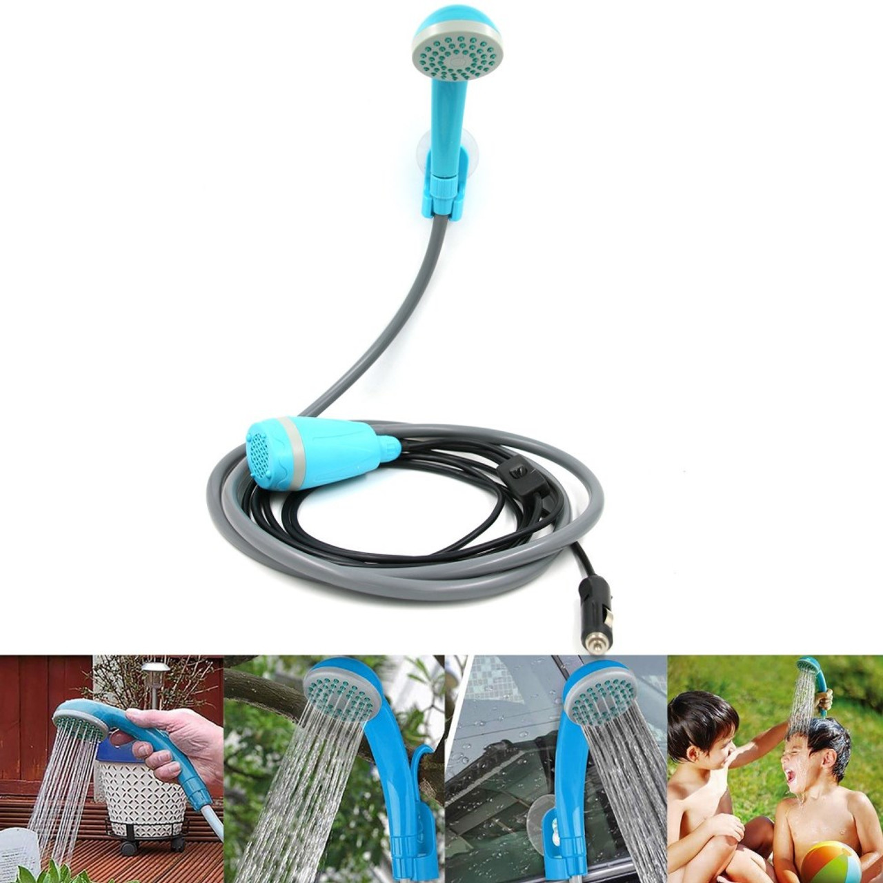 Andoer Portable Camping Shower Outdoor Shower Head for Camping Beach  Swimming Outdoor Traveling Hiking Car & Pet Cleaning 