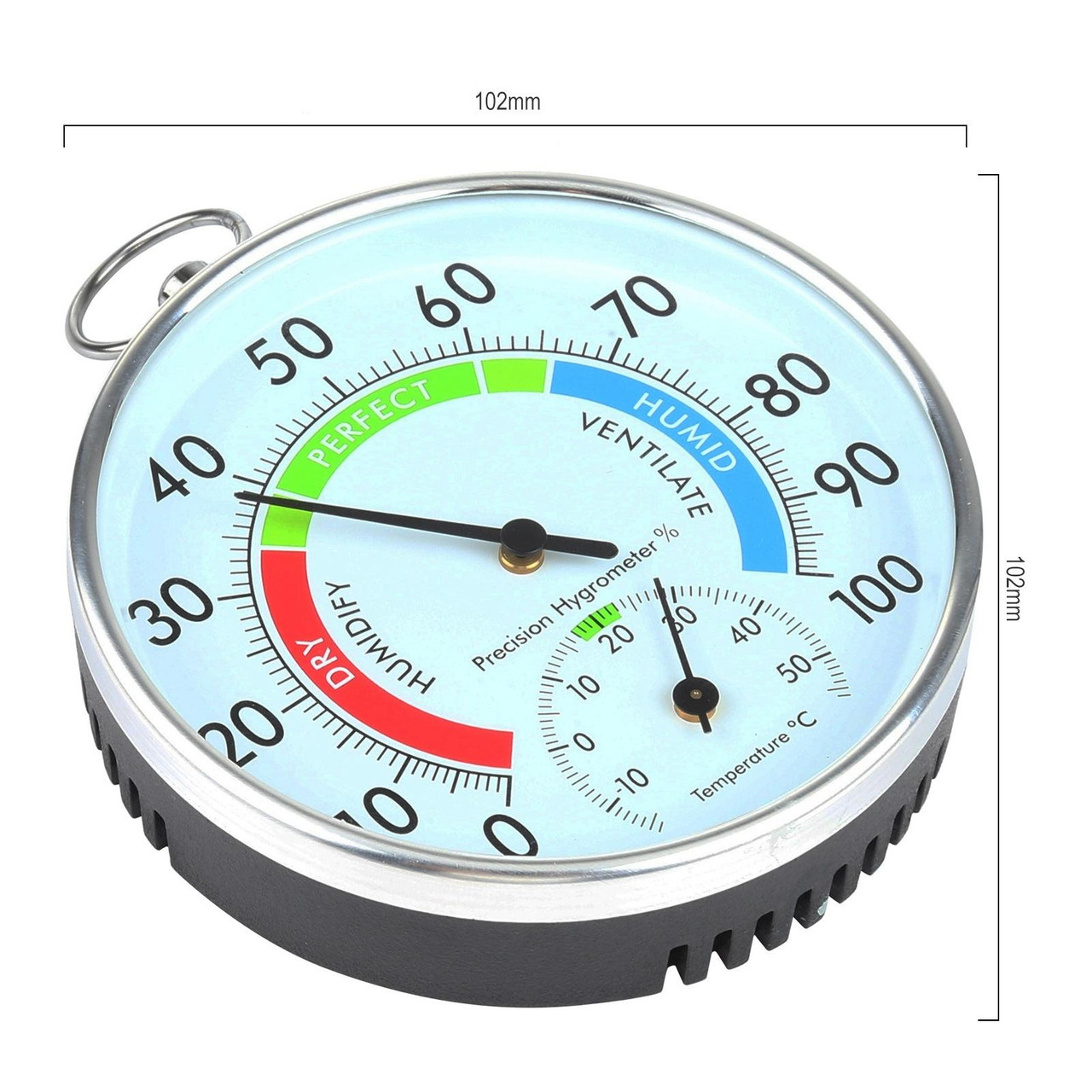 Mini Round Clock shaped Indoor Outdoor Thermometer Hygrometer Home