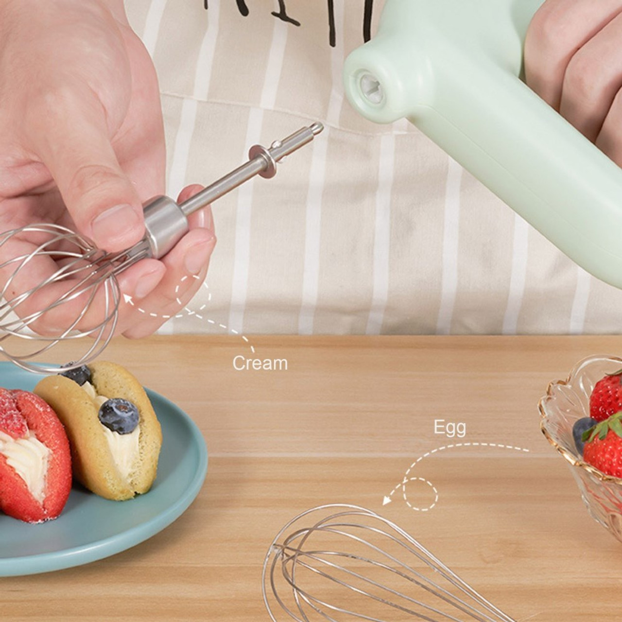 H-d01 Electric Egg Beater Rechargeable Handheld Mixer Portable