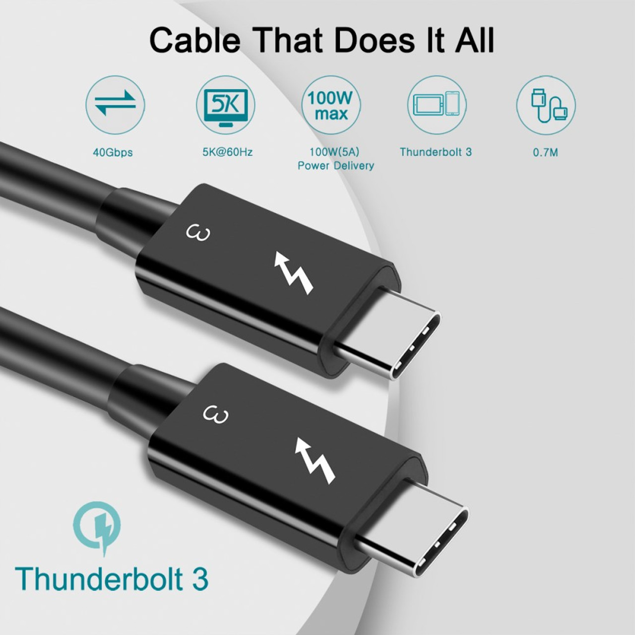 Thunderbolt 4 40Gbps Passive Cable - 0.7M