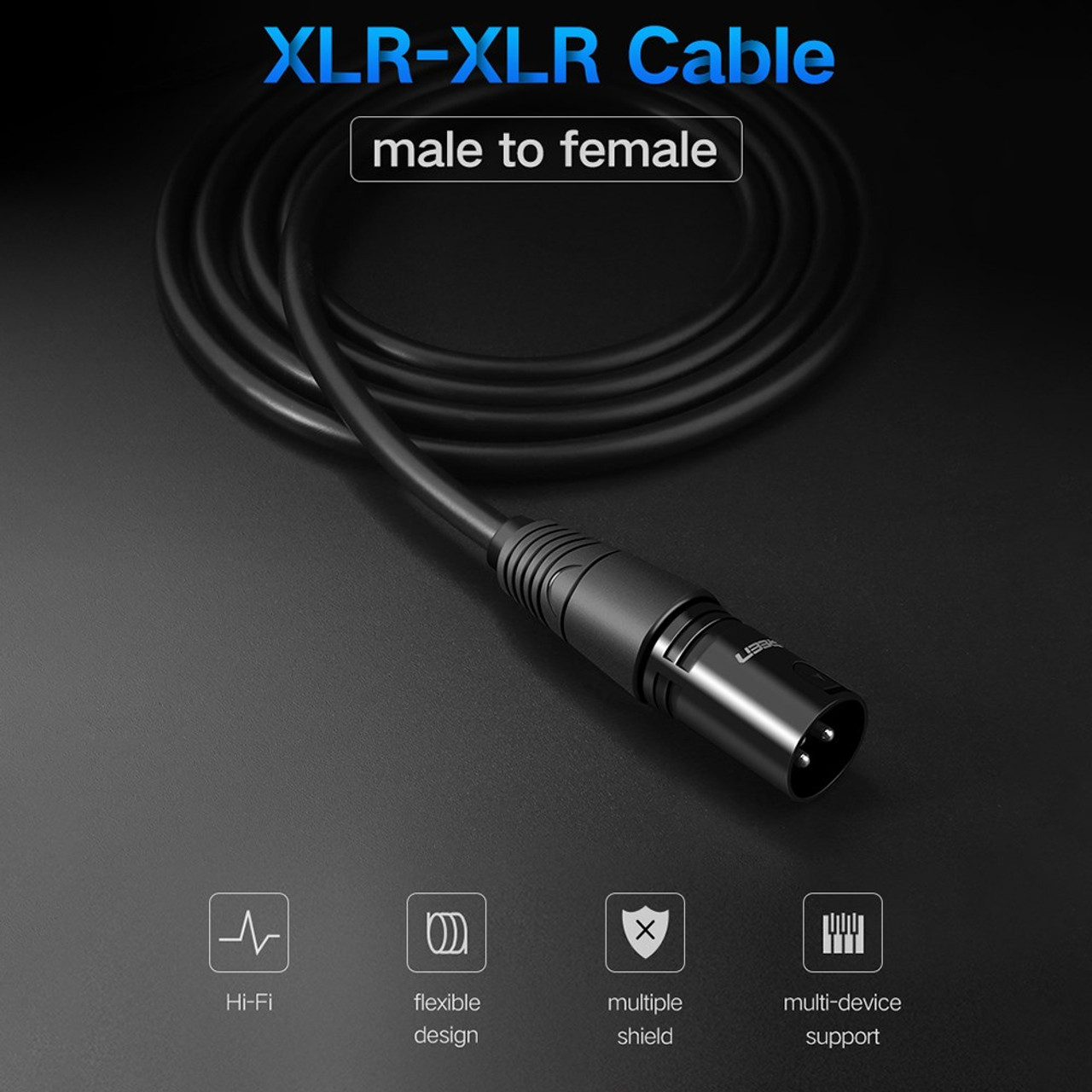 10M XLR Male to Female Cable XLR Extension Karaoke Microphone Sound Cable