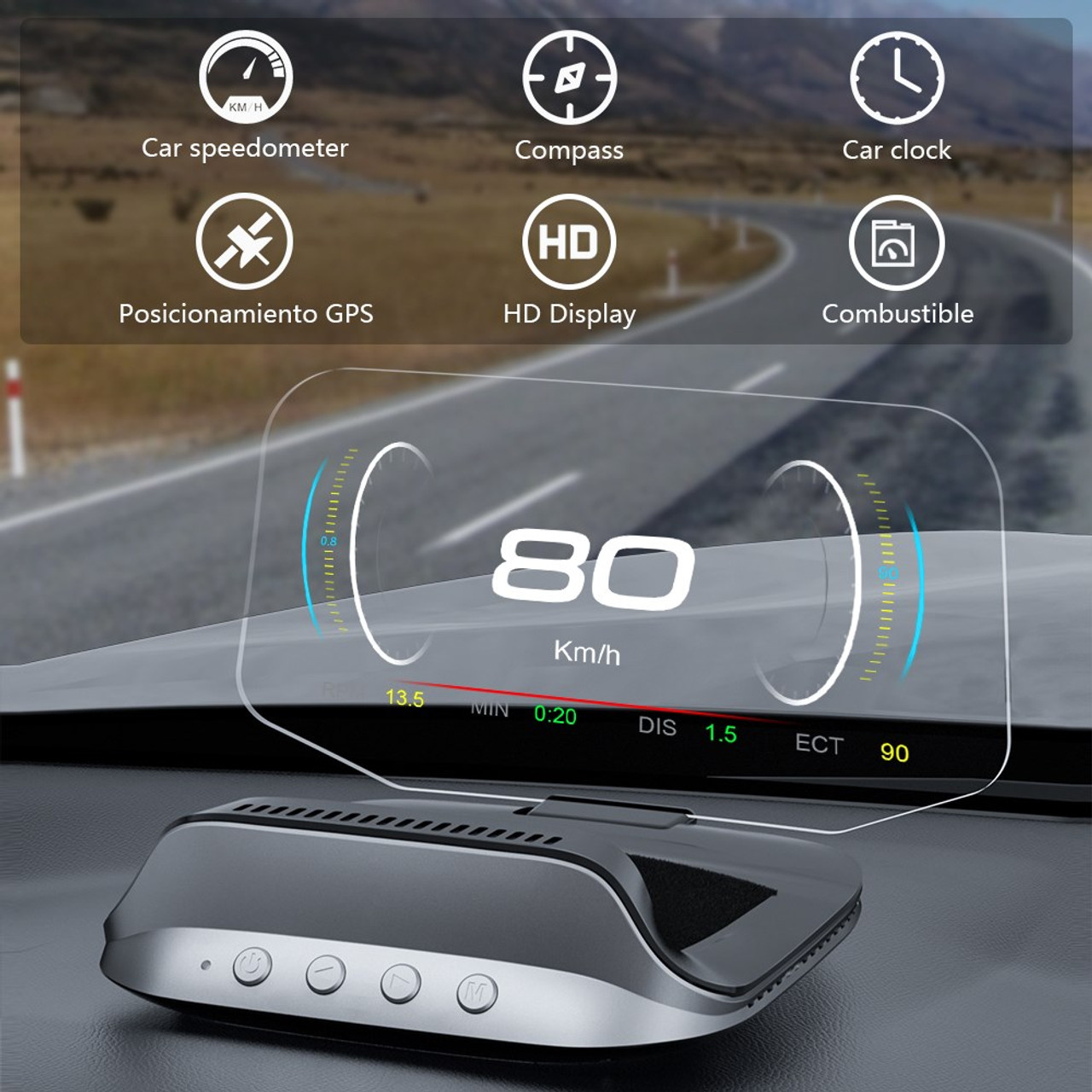 wiiyii 5.5” Car HUD Head Up Display G10, GPS System, with Car