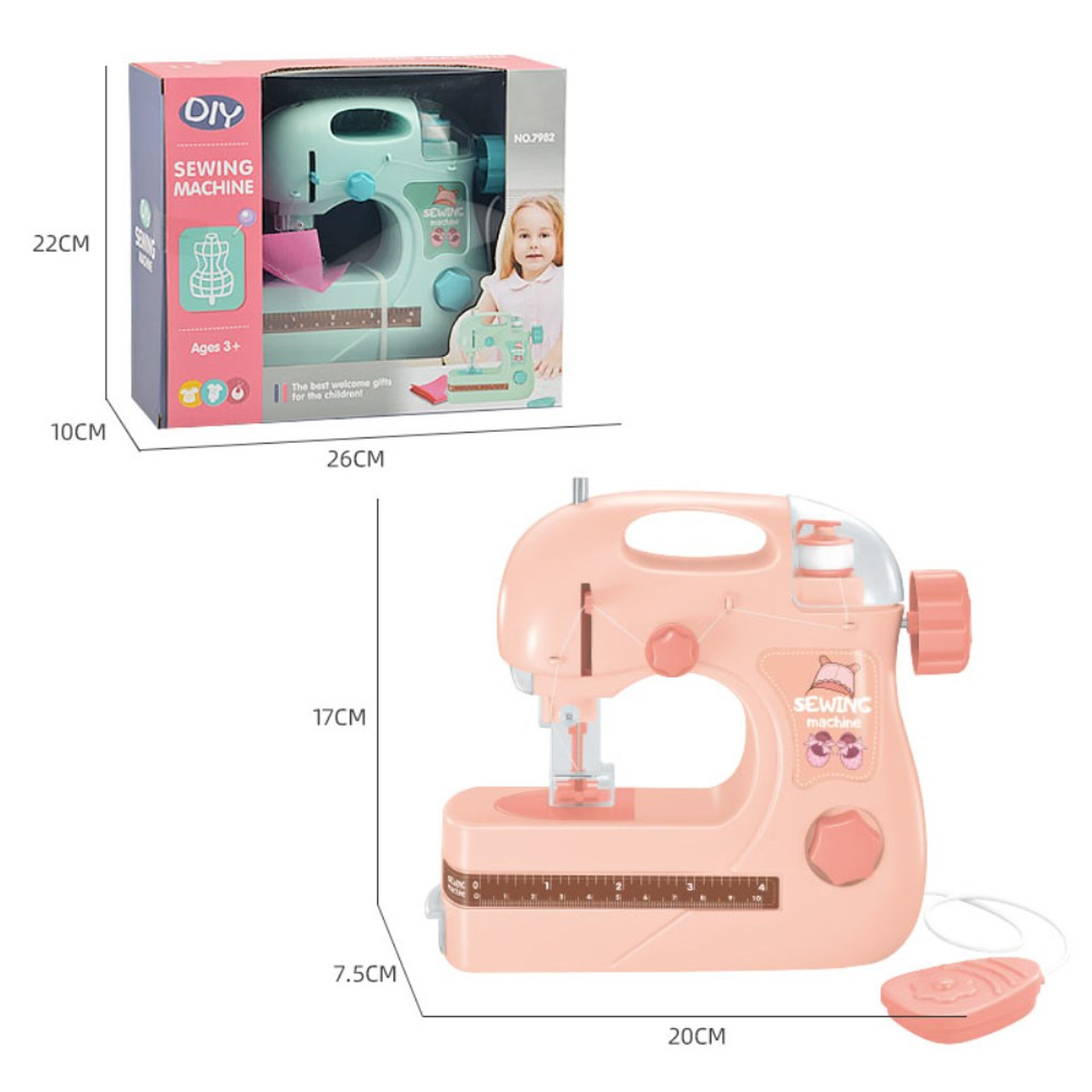 7984 Pretend Play Electric Sewing Machine Toy for Kids Mini Appliances Sewing  Machine Toy with Lights (Size: S) - Pink Wholesale
