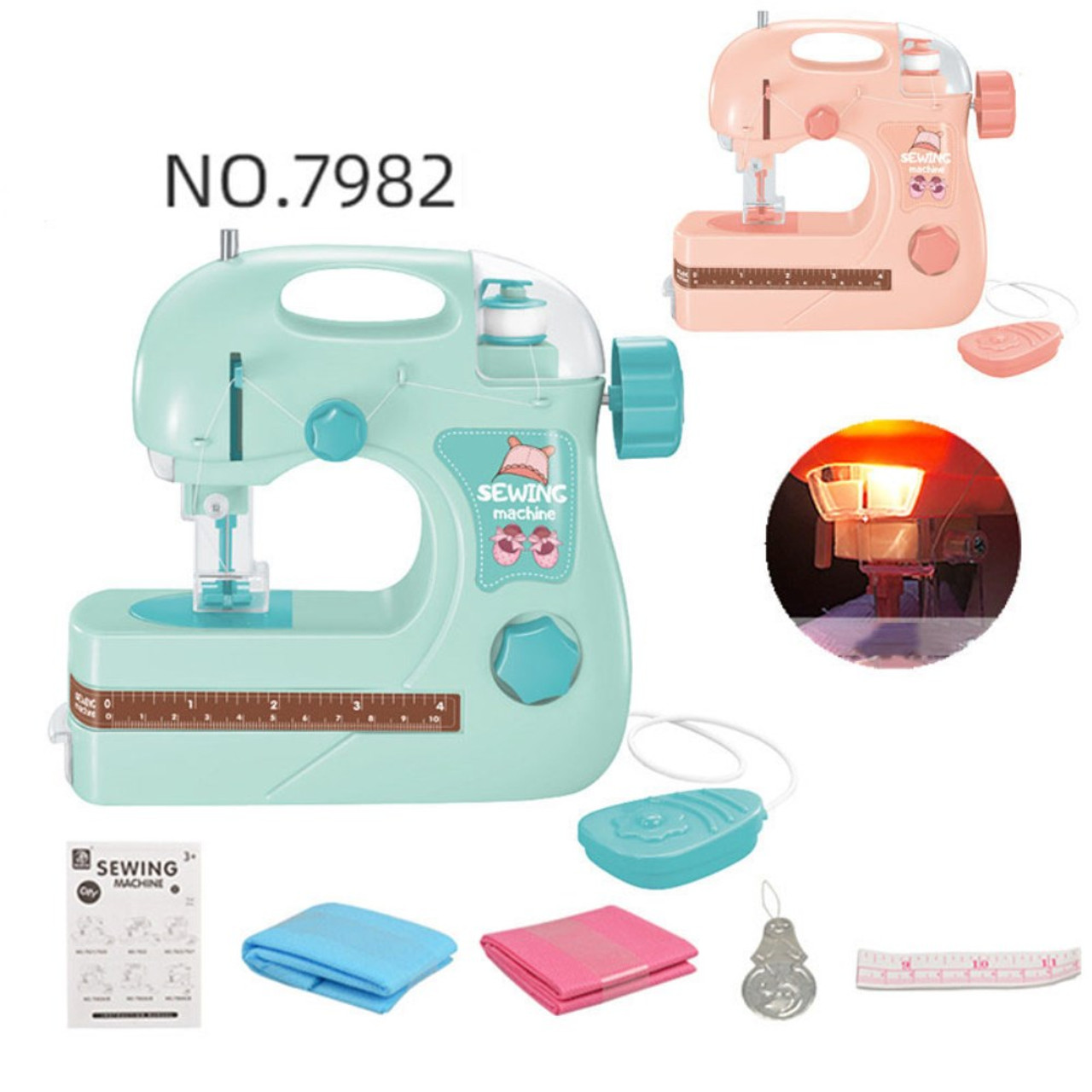 7983 Children Sewing Machine Toy Mini Pretend Play Electric Sewing