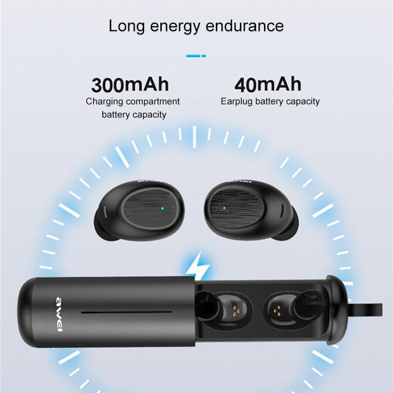 awei T55 TWS Bluetooth V5.0 Ture Wireless Sports Headset with