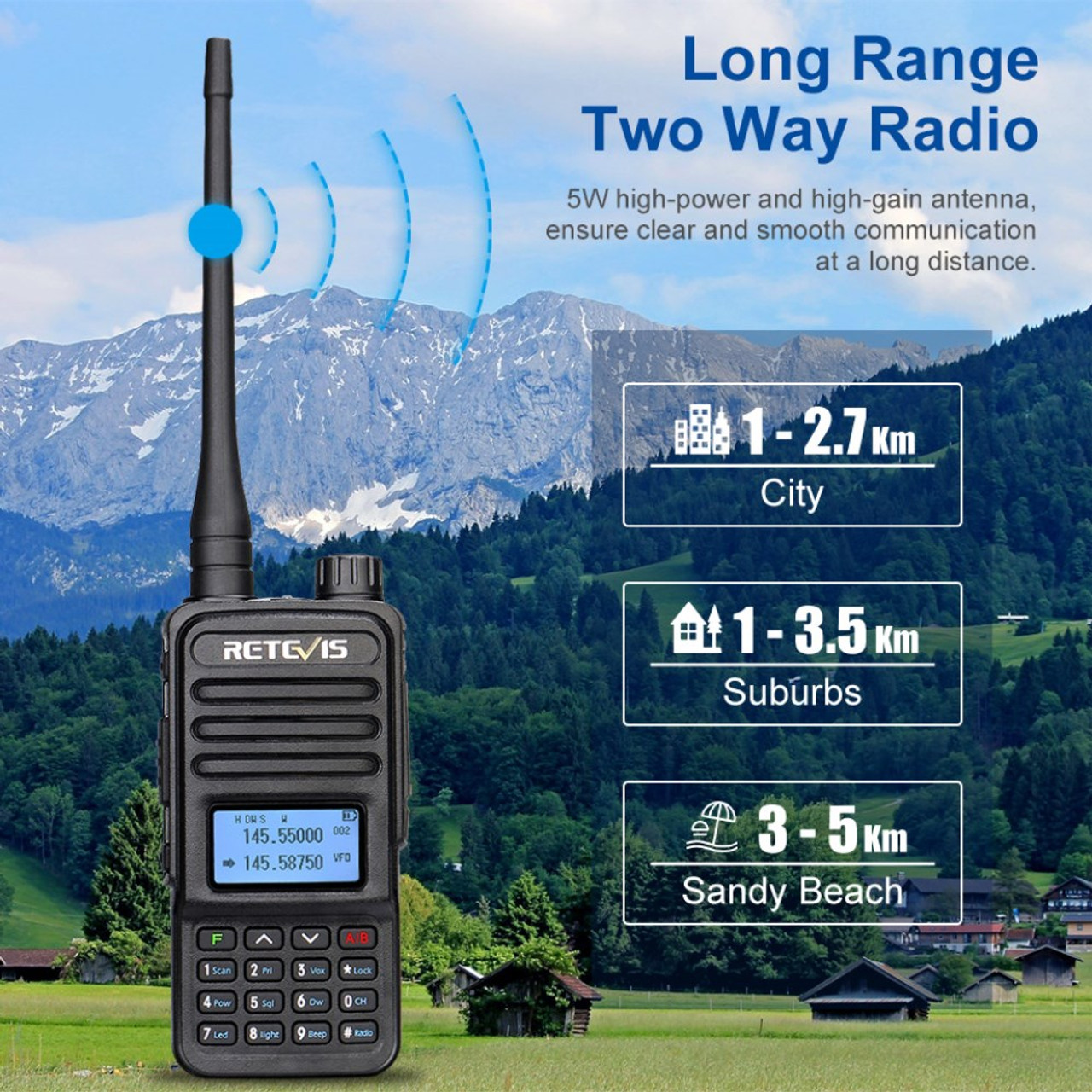 RETEVIS RT85 Professional Walkie Talkie Two Way Radio Station VHF UHF Dual  Band Portable Radio Station US Plug Snatcher