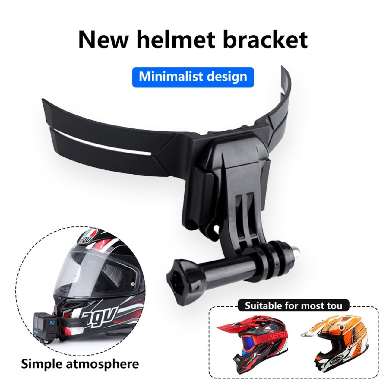  Adaptom Helmet Mount for GoPro, Motorcycle Chin Strap  Attachment with Extension J Hook Dirt Bike Holder Mounting Accessories for Go  Pro Max Hero 12 11 10 9 8 7 Insta360 X3