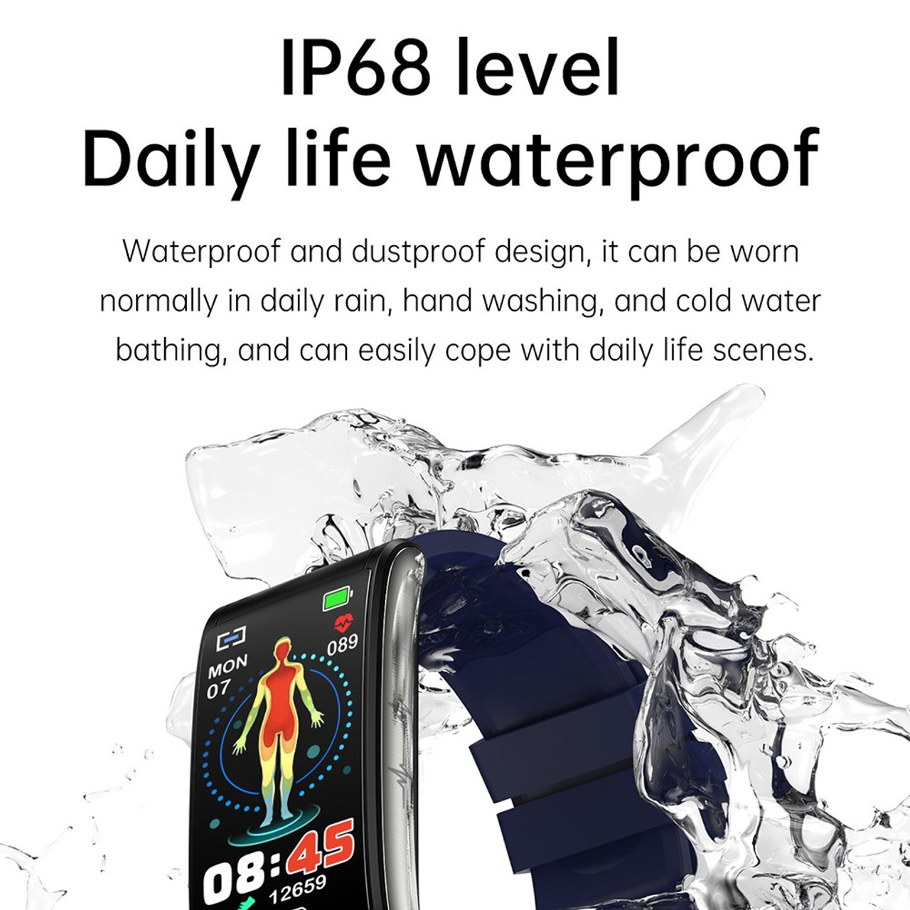 E600 1.47 HD Smart Watch ECG+PPG Blood Oxygen Heart Rate Blood