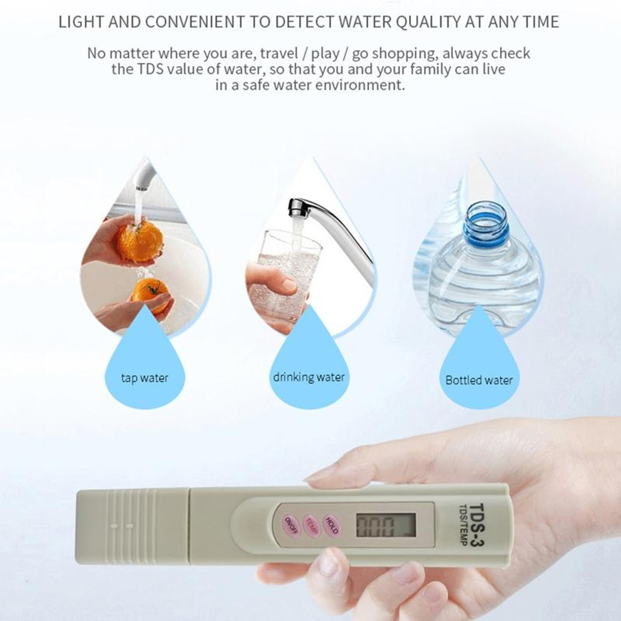 TDS Meter,Water Quality Tester Filter Pen, for for Drinking Water Purity  Test