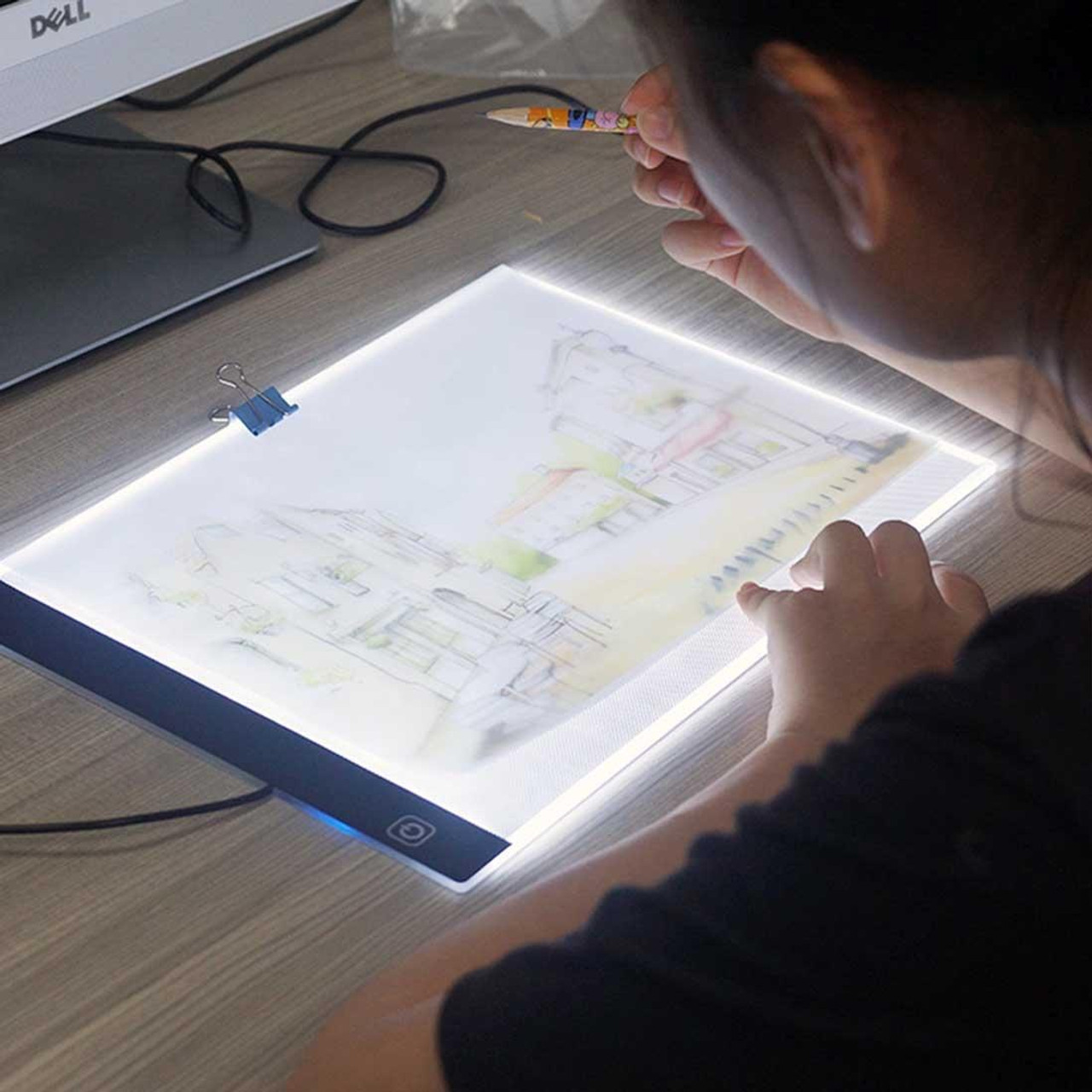 買物 LED Tracing Copy Board Light Box, Ultra-Thin Portable LED Light Box  Tracer USB Power Cable Dimmable Brightness LED Tracing Light Box Light Pad  for Dra