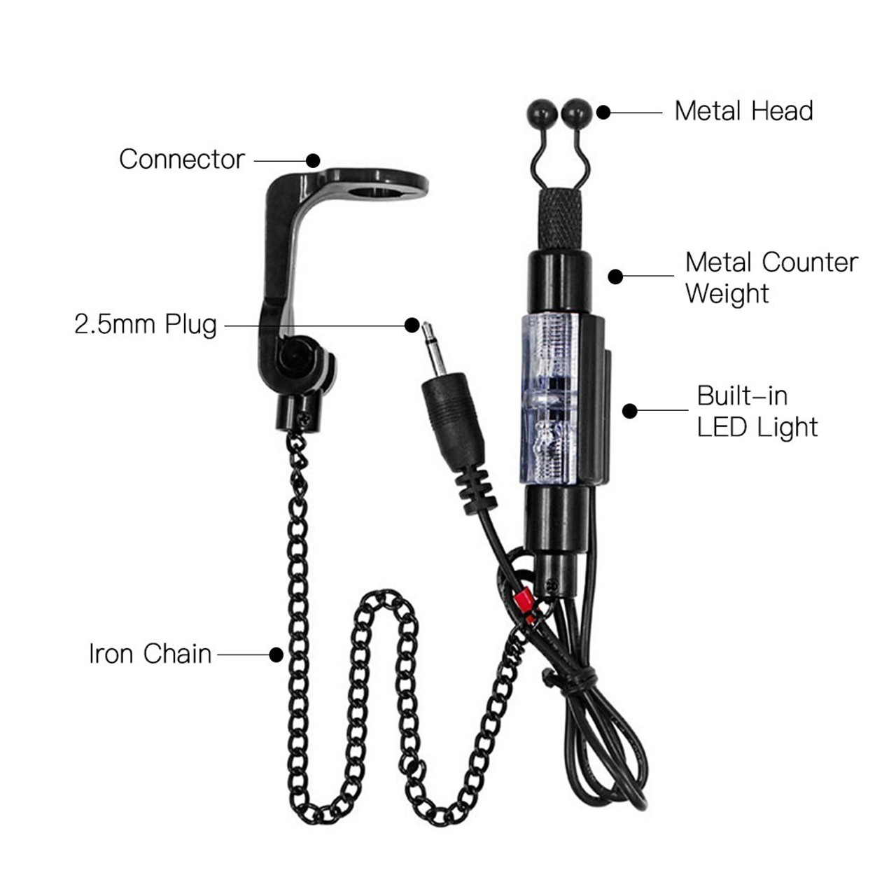 Outdoor Fishing Swinger Chain Alert Swinger Fish Bite Alarm Hanger Swinger Fishing Tackle Tool - Black