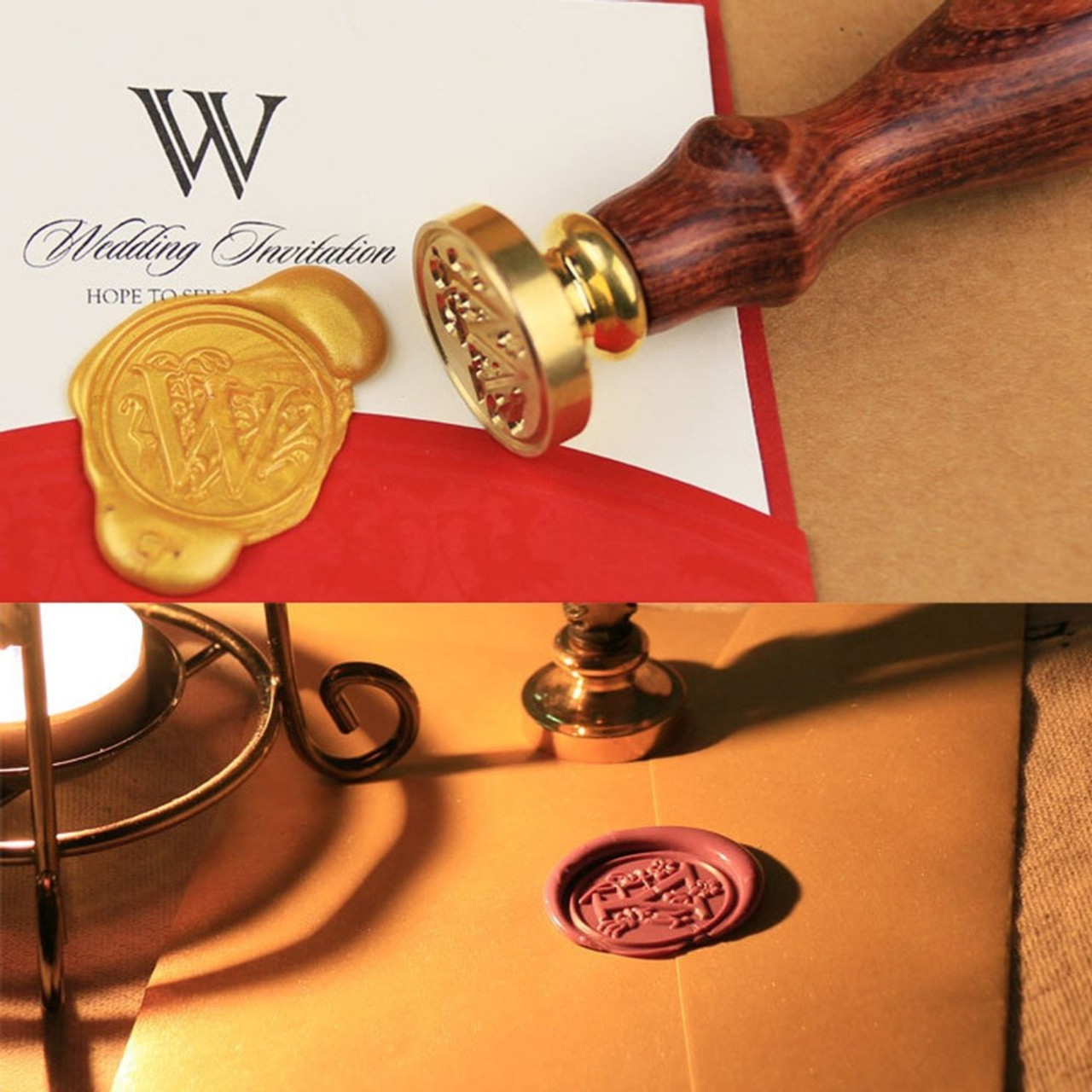 Custom Wax Seal Stamp - Minimalist Name Custom Wedding Wax Seal Stamp (9 Designs)