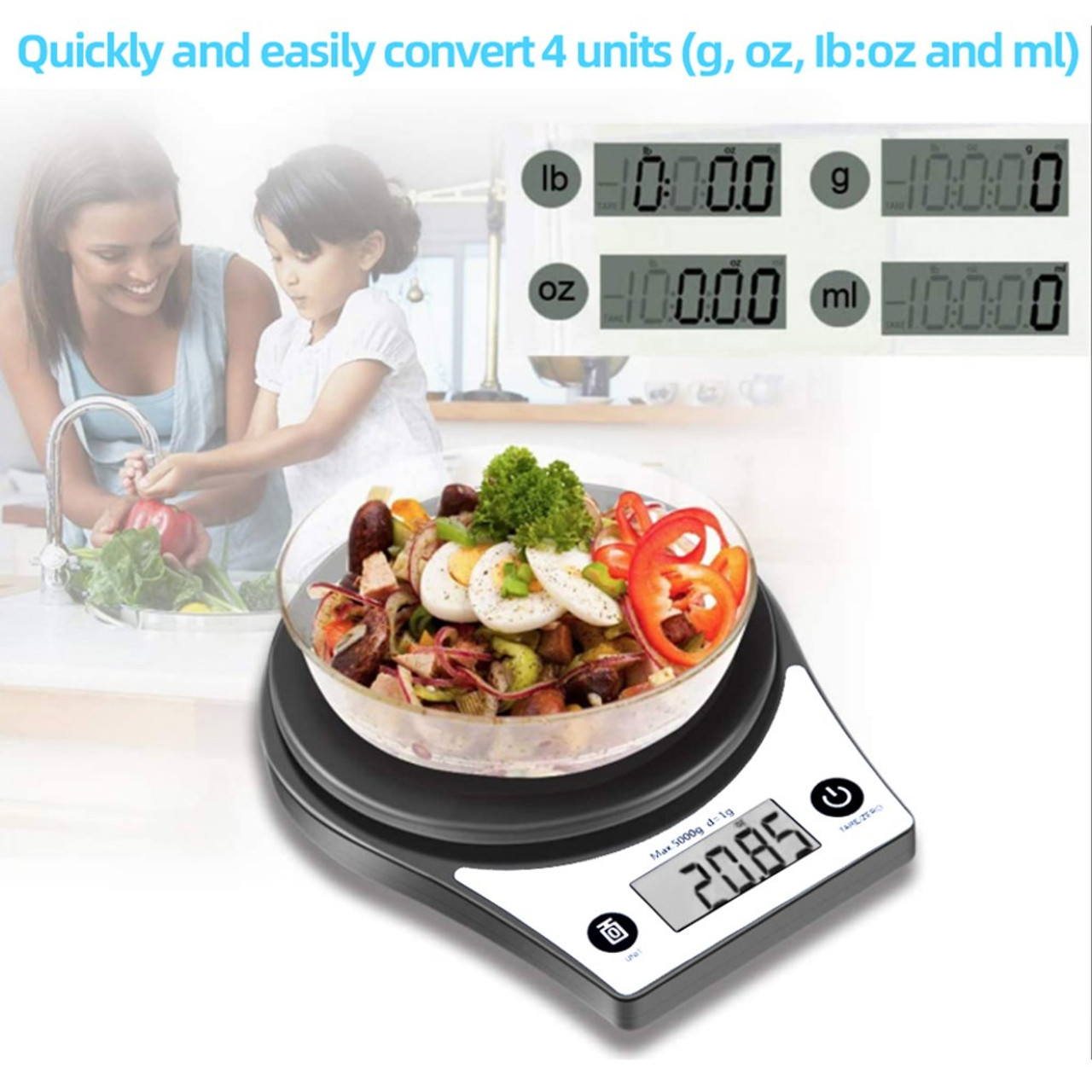 CK652 5000g/1g Accurate Kitchen Digital Scale Home Electronic LED Display  Food Scale Cooking Baking Weight Measuring Tool (CE Certificated)