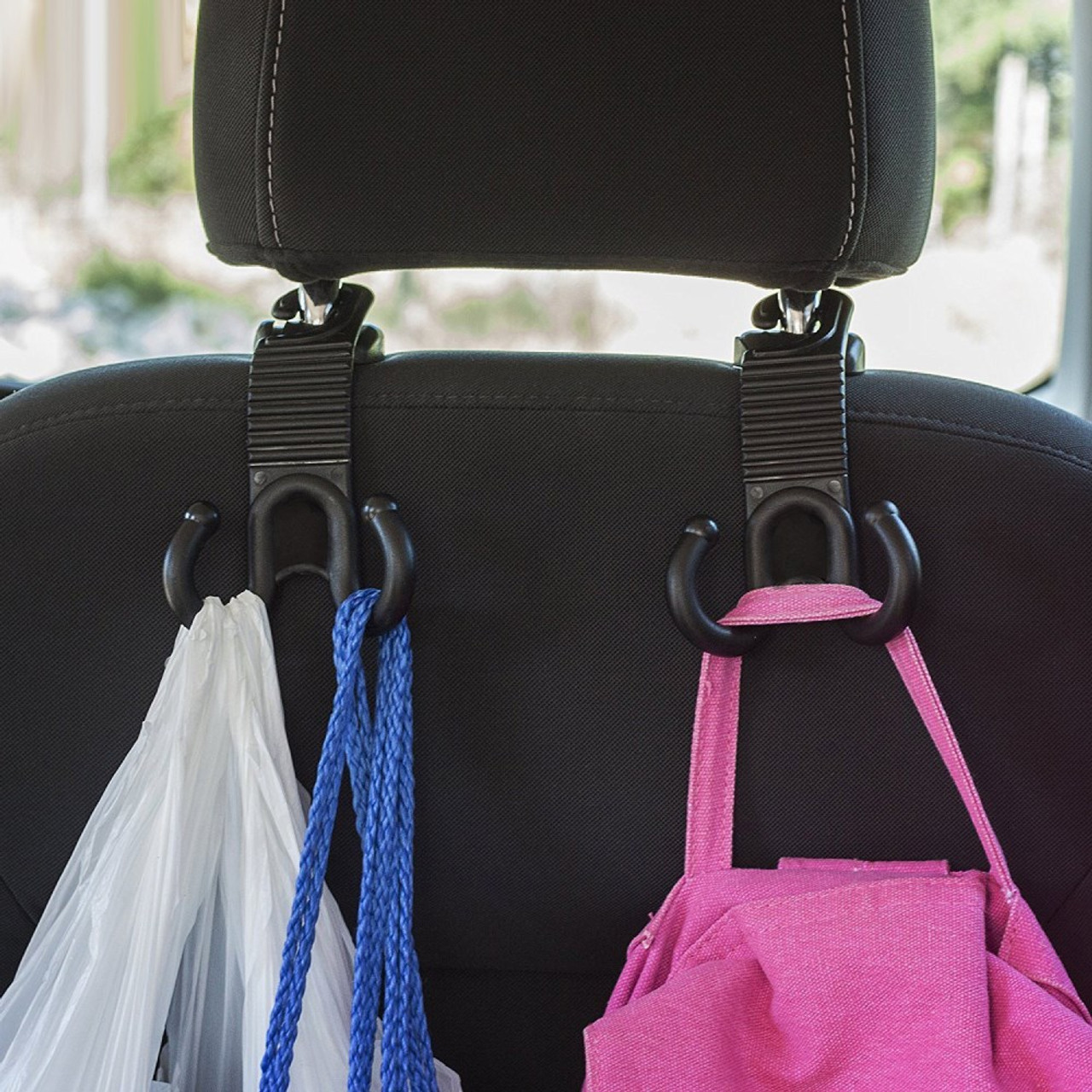 1 Pair Car Seat Back Bag Hooks Headrest Hanger Holder with Double