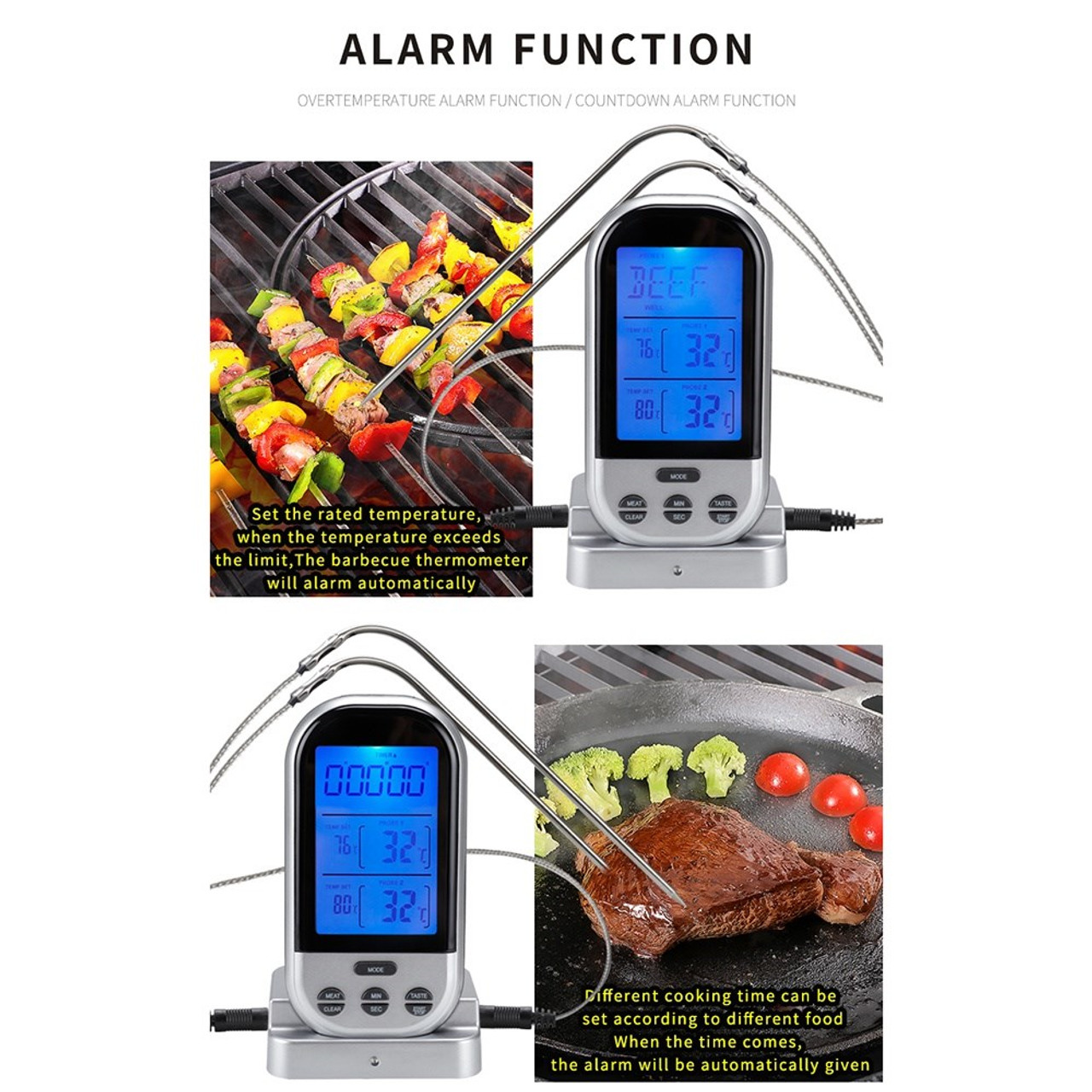 TS-BN53 Wireless Touch Screen Kitchen BBQ Thermometer Electronic