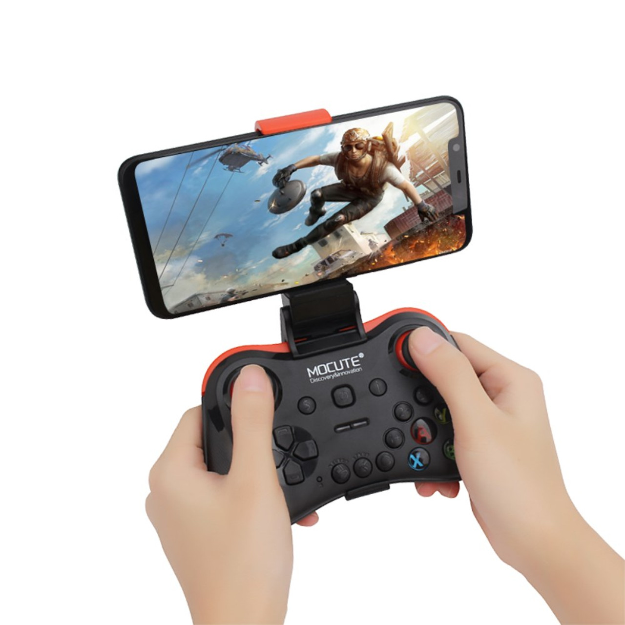 MOCUTE 056 Bluetooth Wireless Game Handle Android Joystick VR Joypad Mobile Controller for PUBG Smartphone TV Box + Support - Snatcher