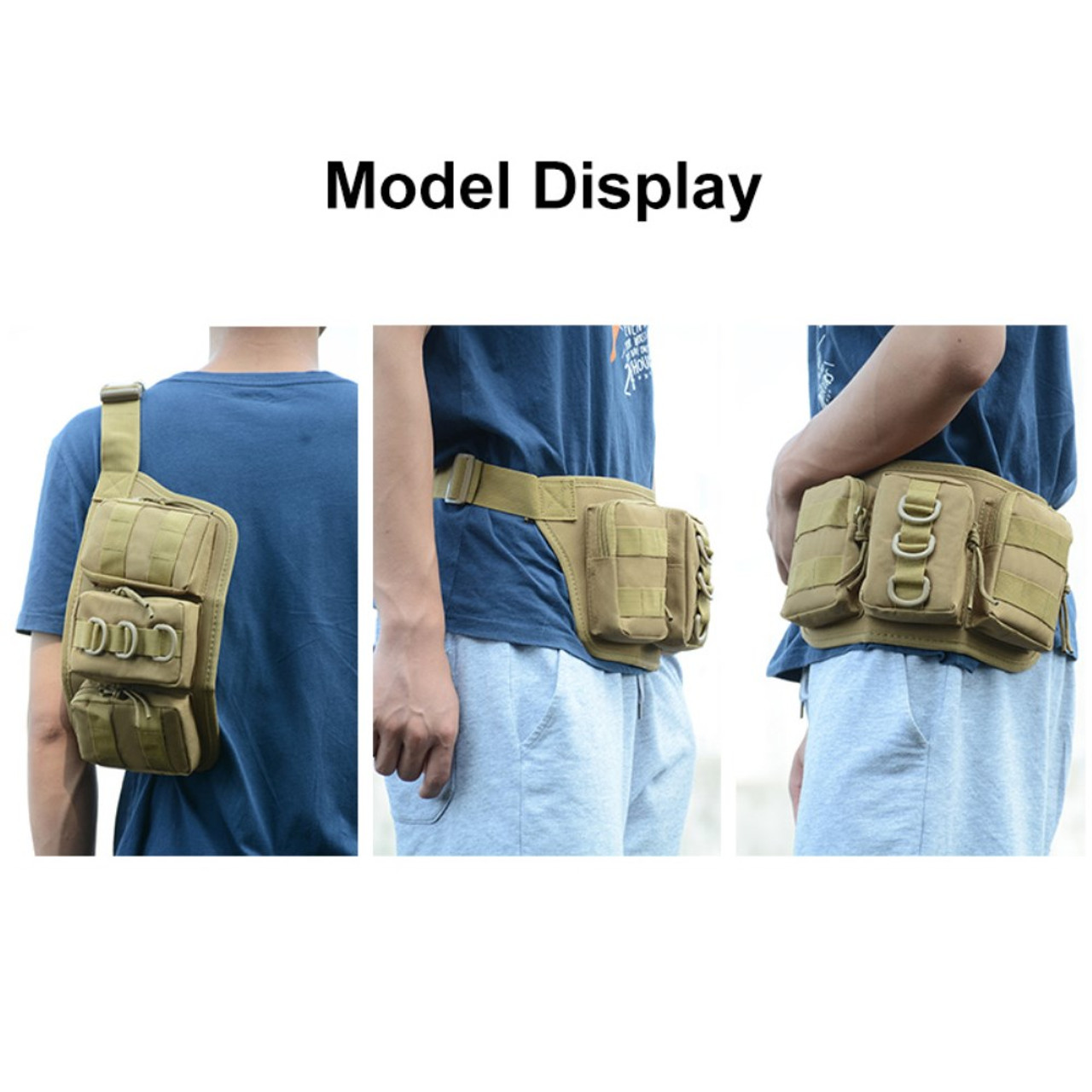 Tactical Fanny Pack for Men Waterproof Waist Pack Utility EDC Pouch  Military Hip Belt Bag for Hiking, Camping, Fishing