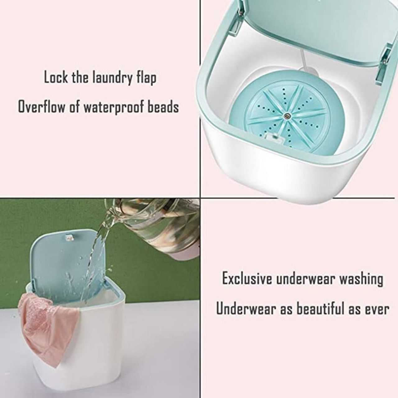 Compact Home Washing Machine - Portable Mini Laundry Clothes Washer 