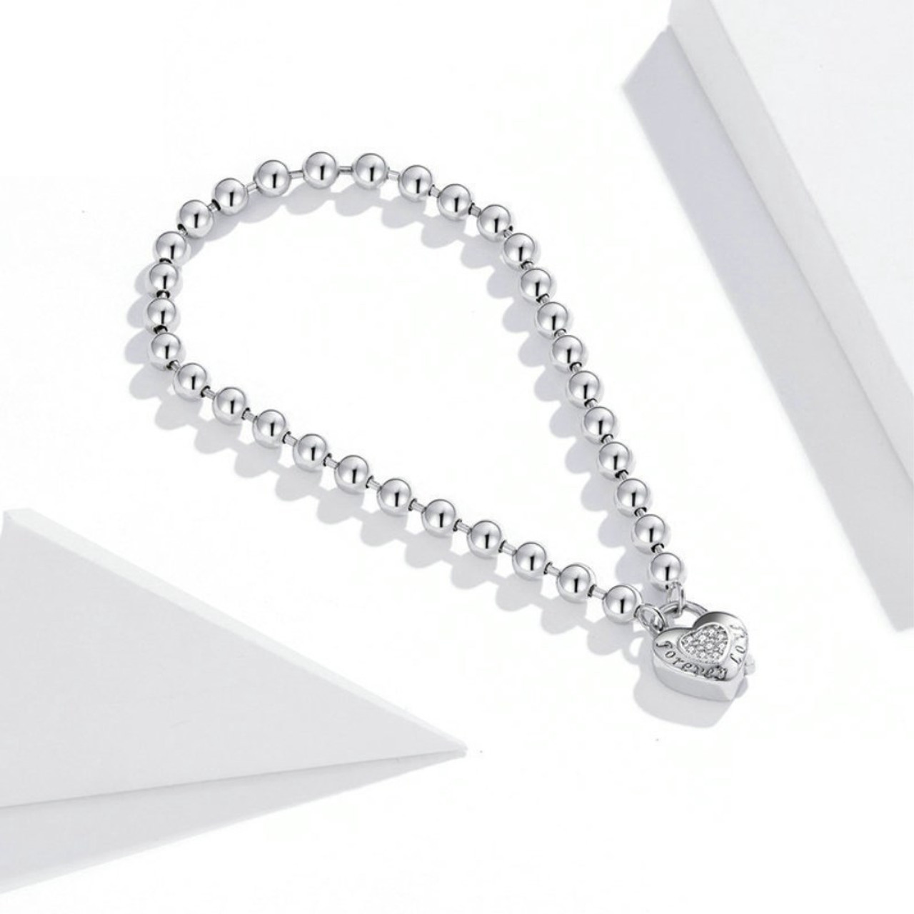 PORI JEWELERS .925 Sterling Silver Heart Charm Bracelet - For Women and  Girls - Toggle Lock - 7.5, 7.5 inches, Metal