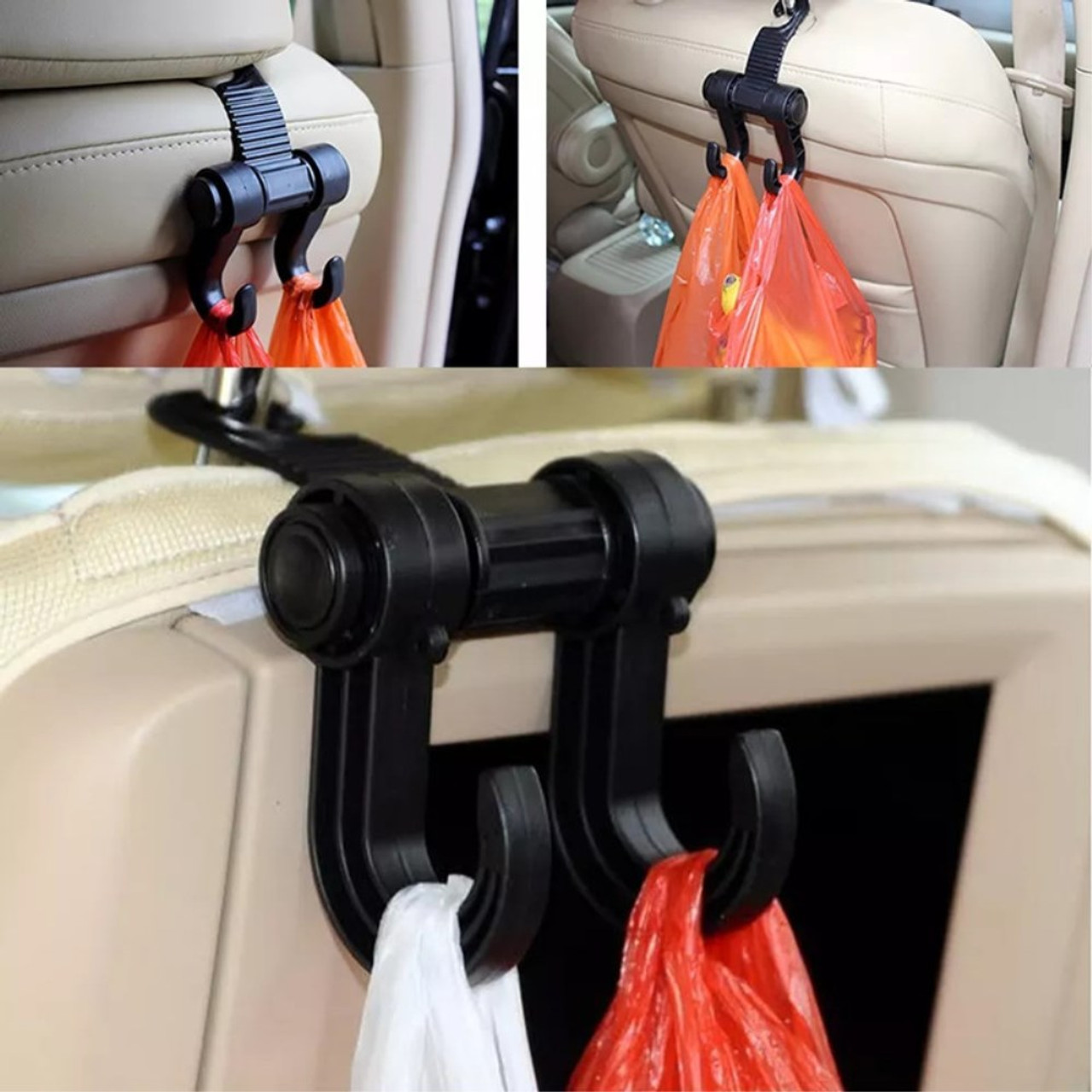 Car Seat Back Hook Double Head Phone Hanger Headrest Hanging Bag