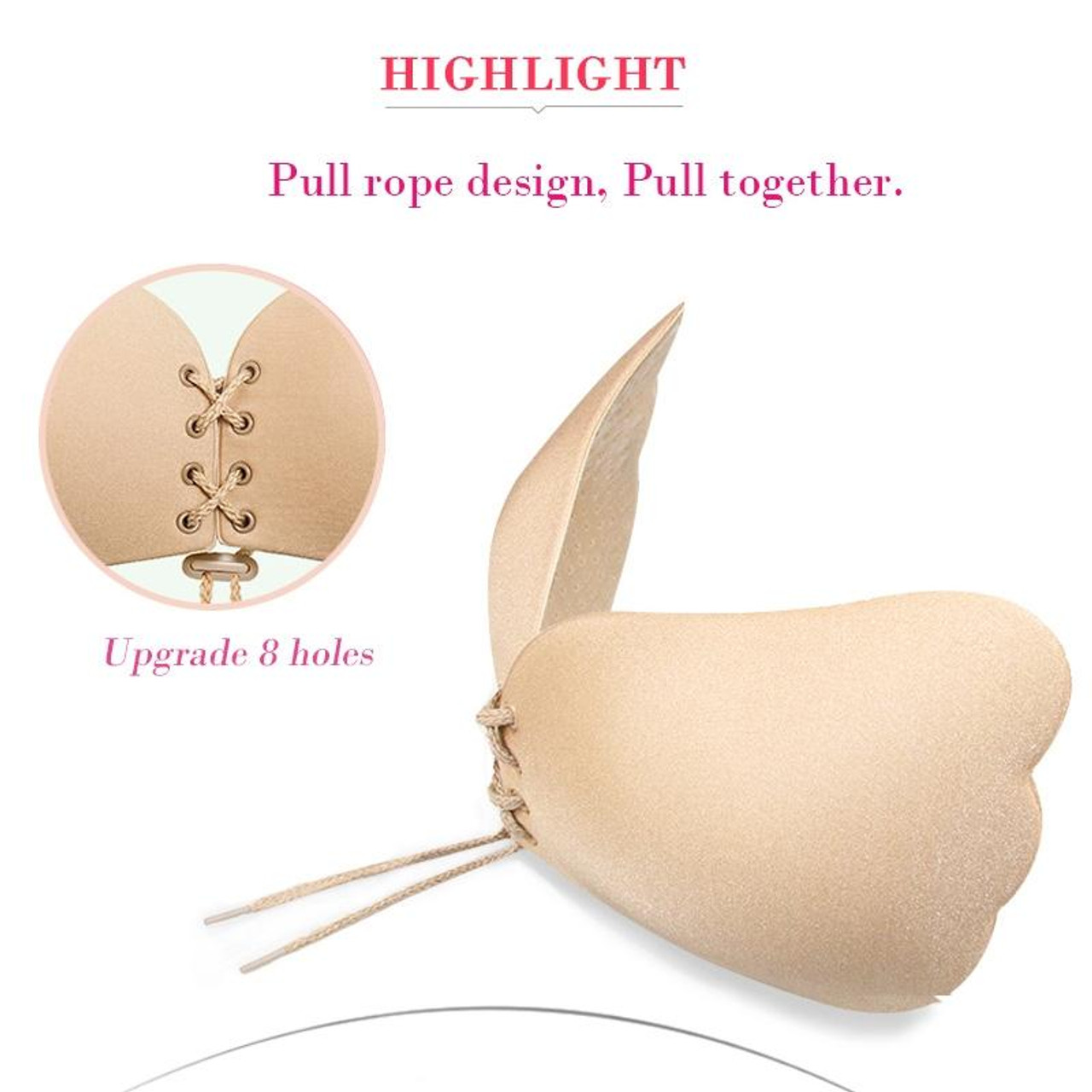 XD00001 Molding Silicone Nipple Sticker Frontless Bra Adjustable Anti-sag  Push-up Bra Kit(V-type