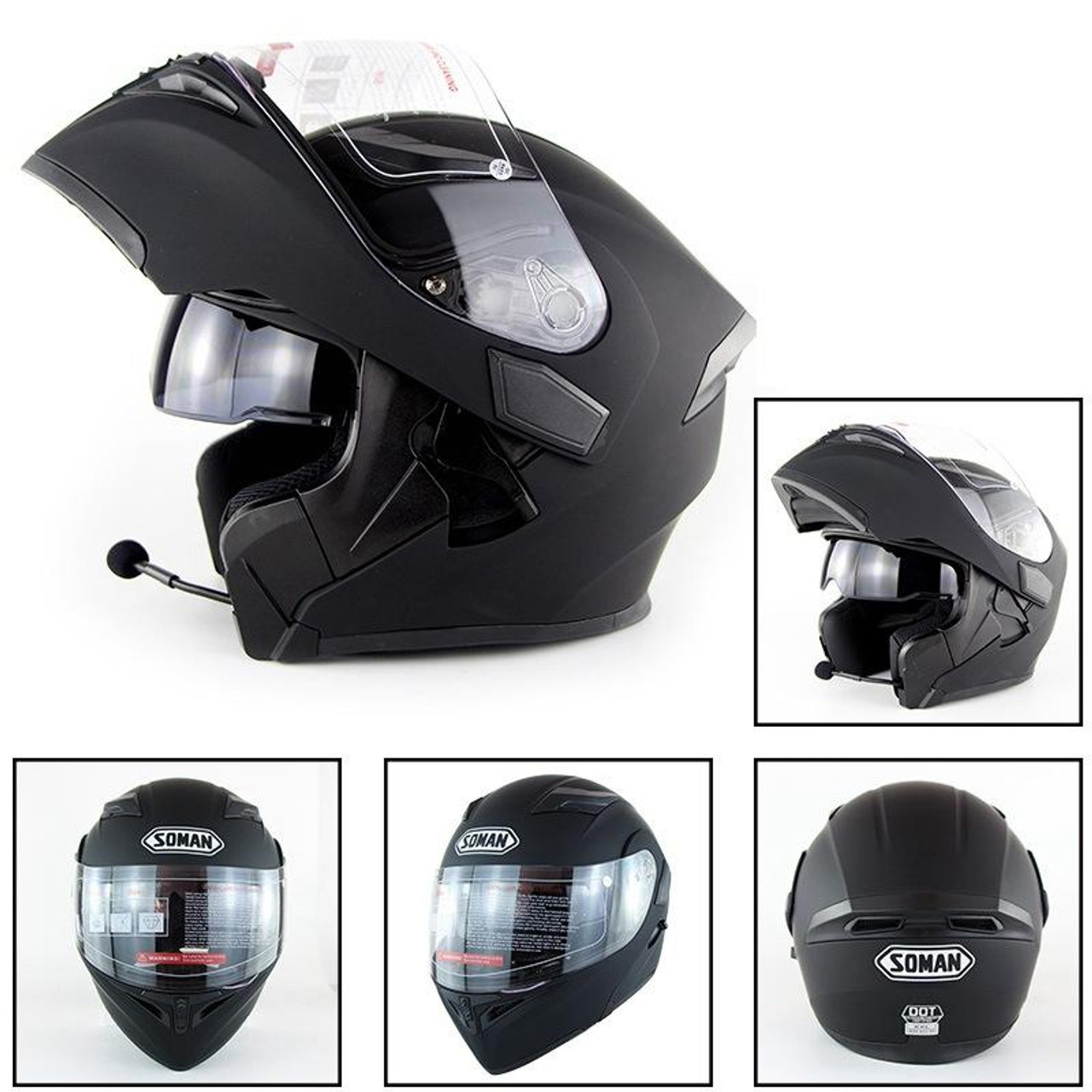 Soman 955 Skyeye Motorcycle Full Open Face Bluetooth Helmet