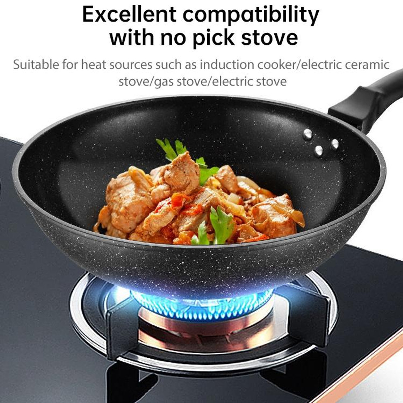 Maifanshi Non Stick Household Wok Frying Pan Cooking Pots Set