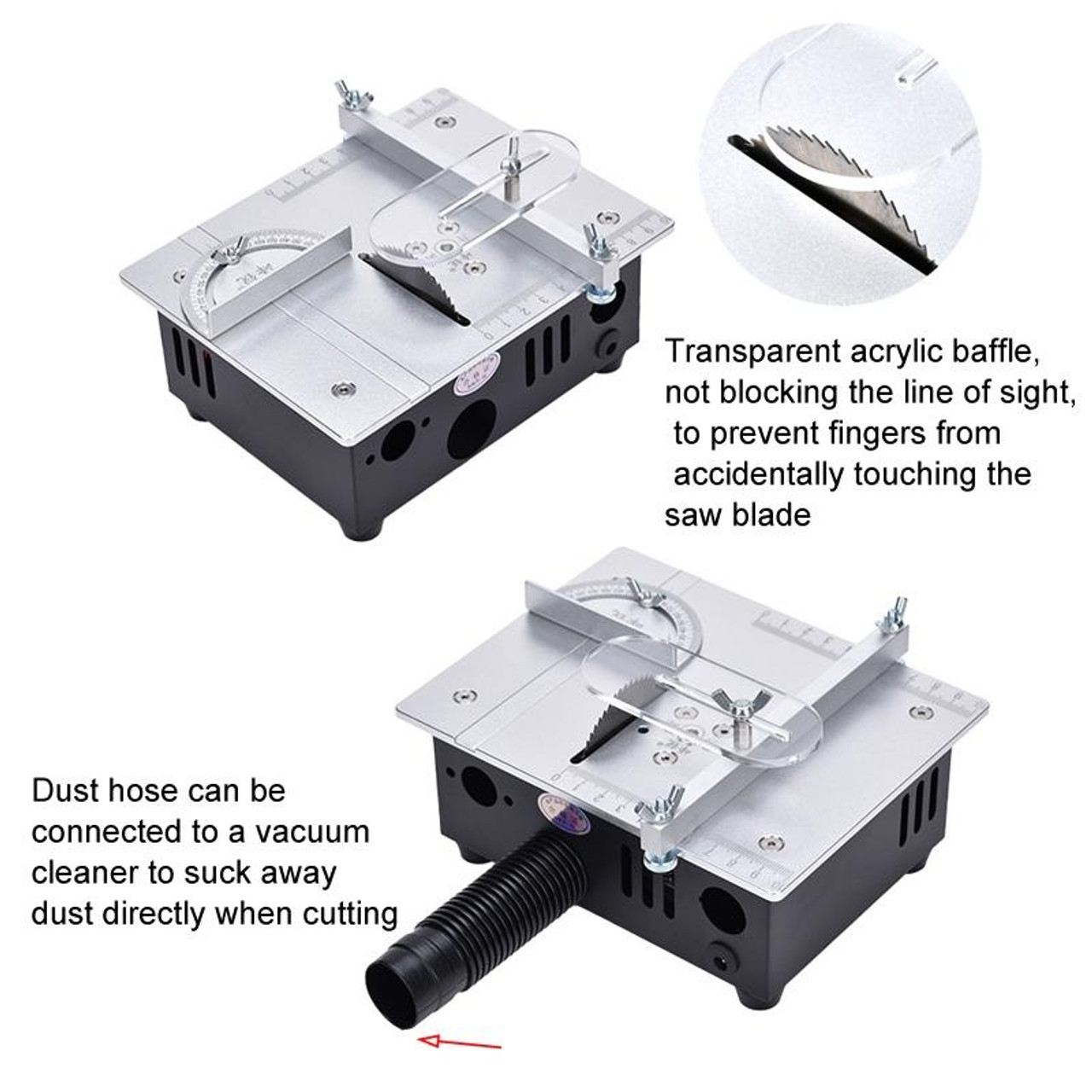 S3 96W Liftable Table Mini Table Saw Aluminum Cutting Machine,Spec: Black  High Match(US Plug), snatcher