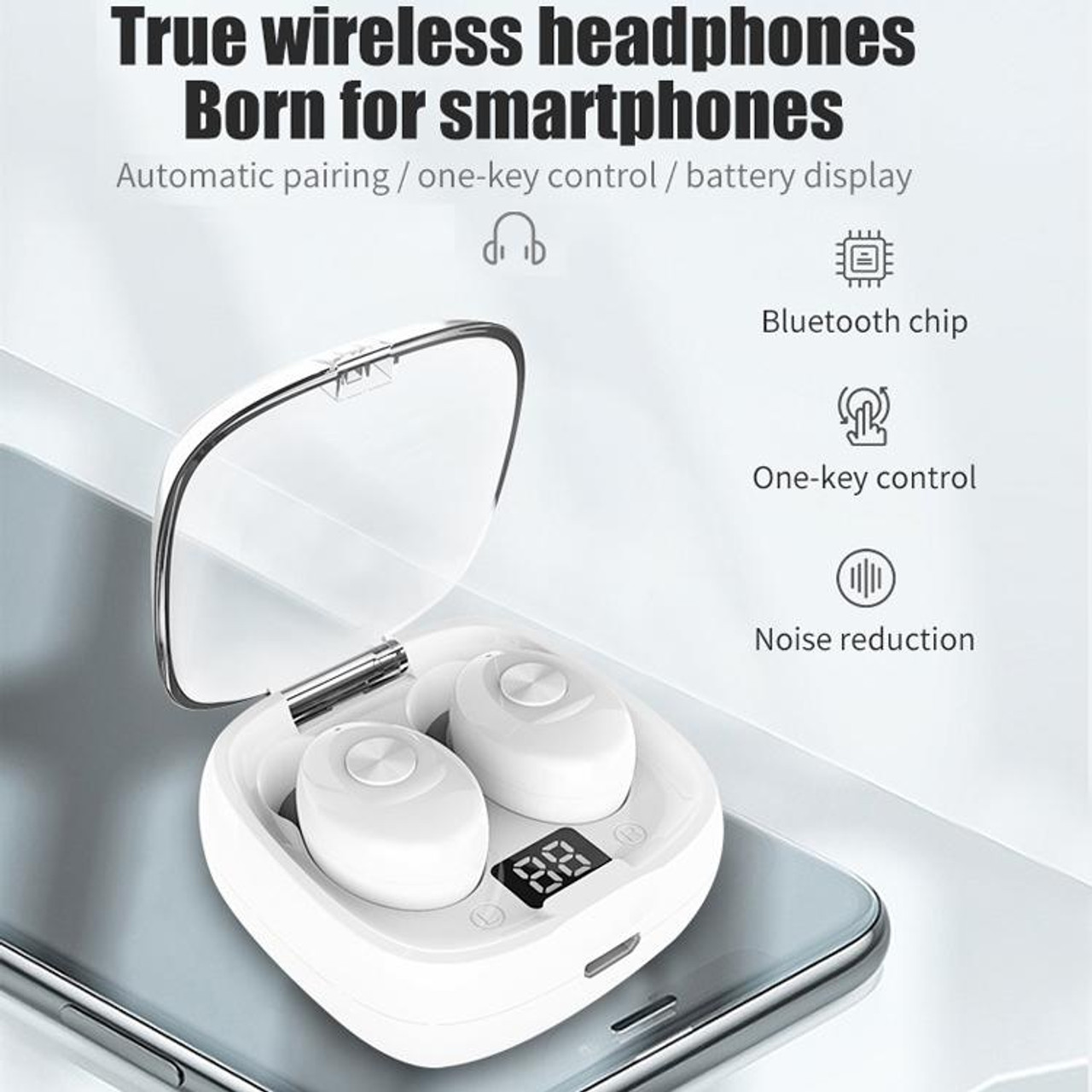 XG 8 TWS Digital Display Touch Bluetooth Earphone with Magnetic