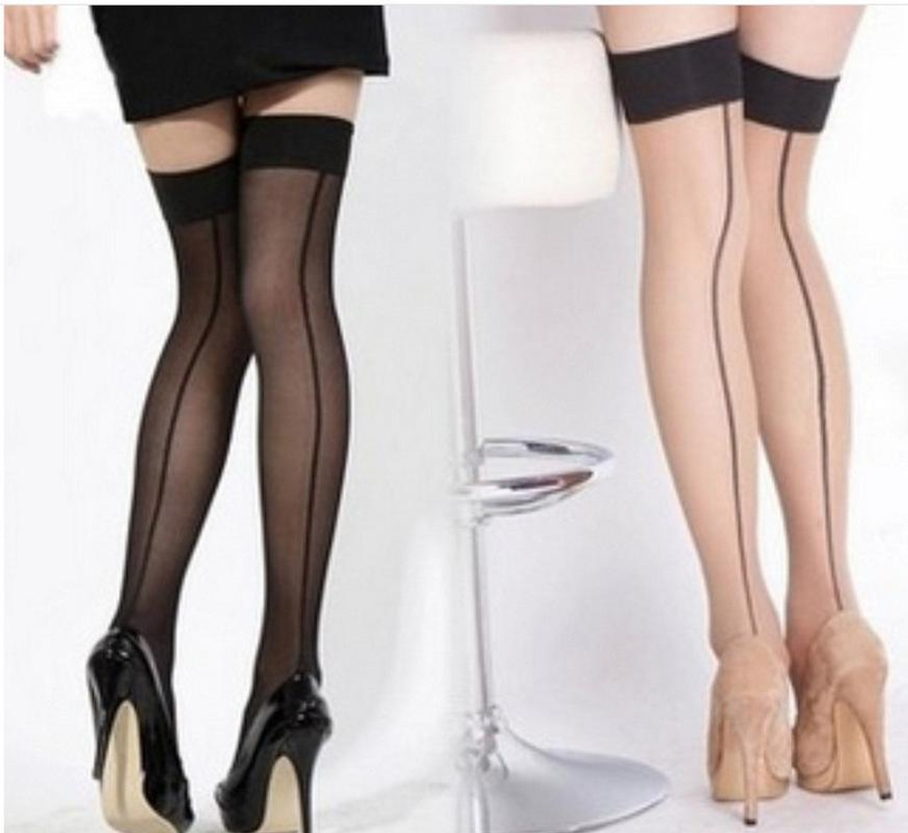 3 Pair Women Sexy Tights Stocking Panties Pantyhose Nylon Sheer Stockings  Long Stockings(Skin Color), snatcher
