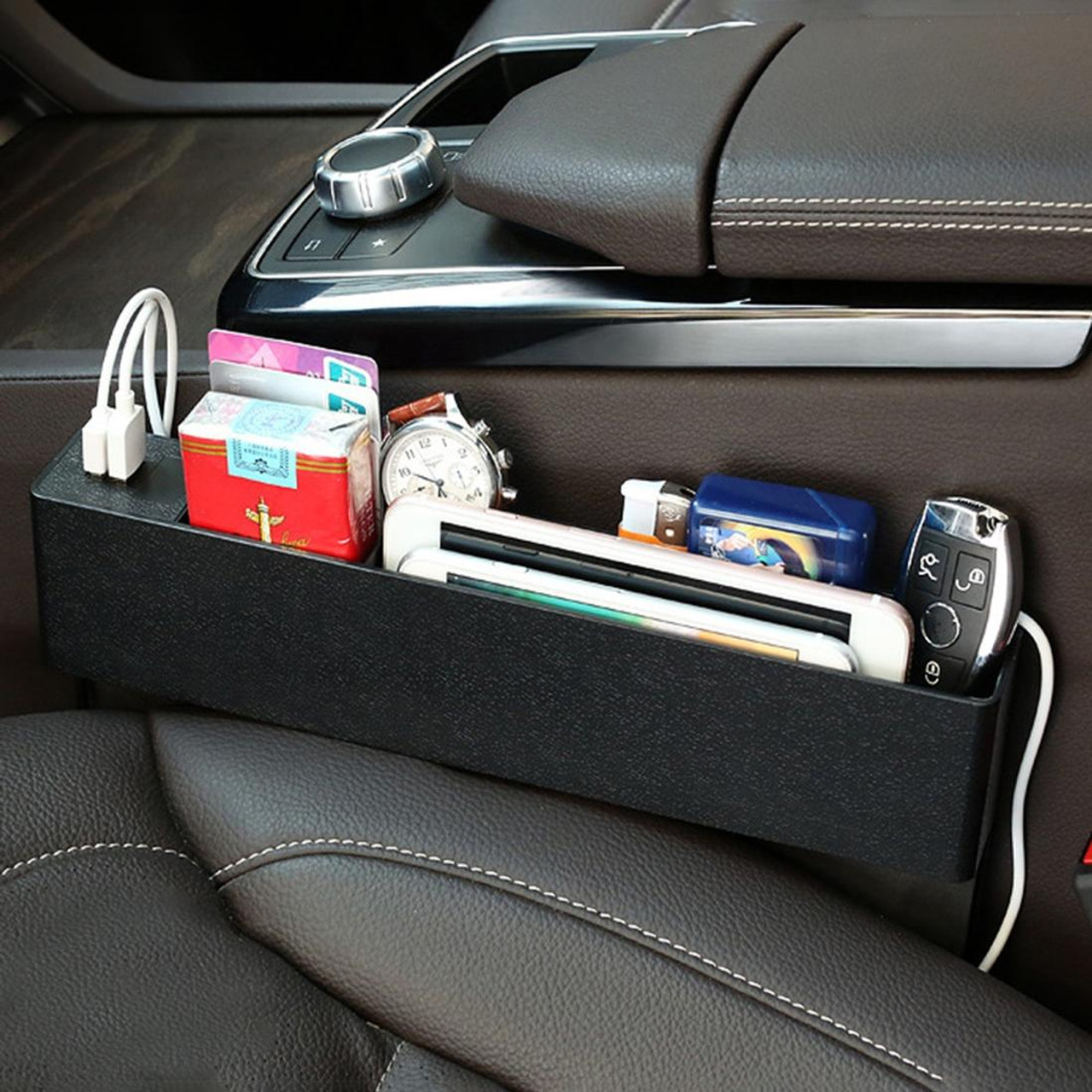 Universal Car Multi-functional Charger Console Side Pocket Seat