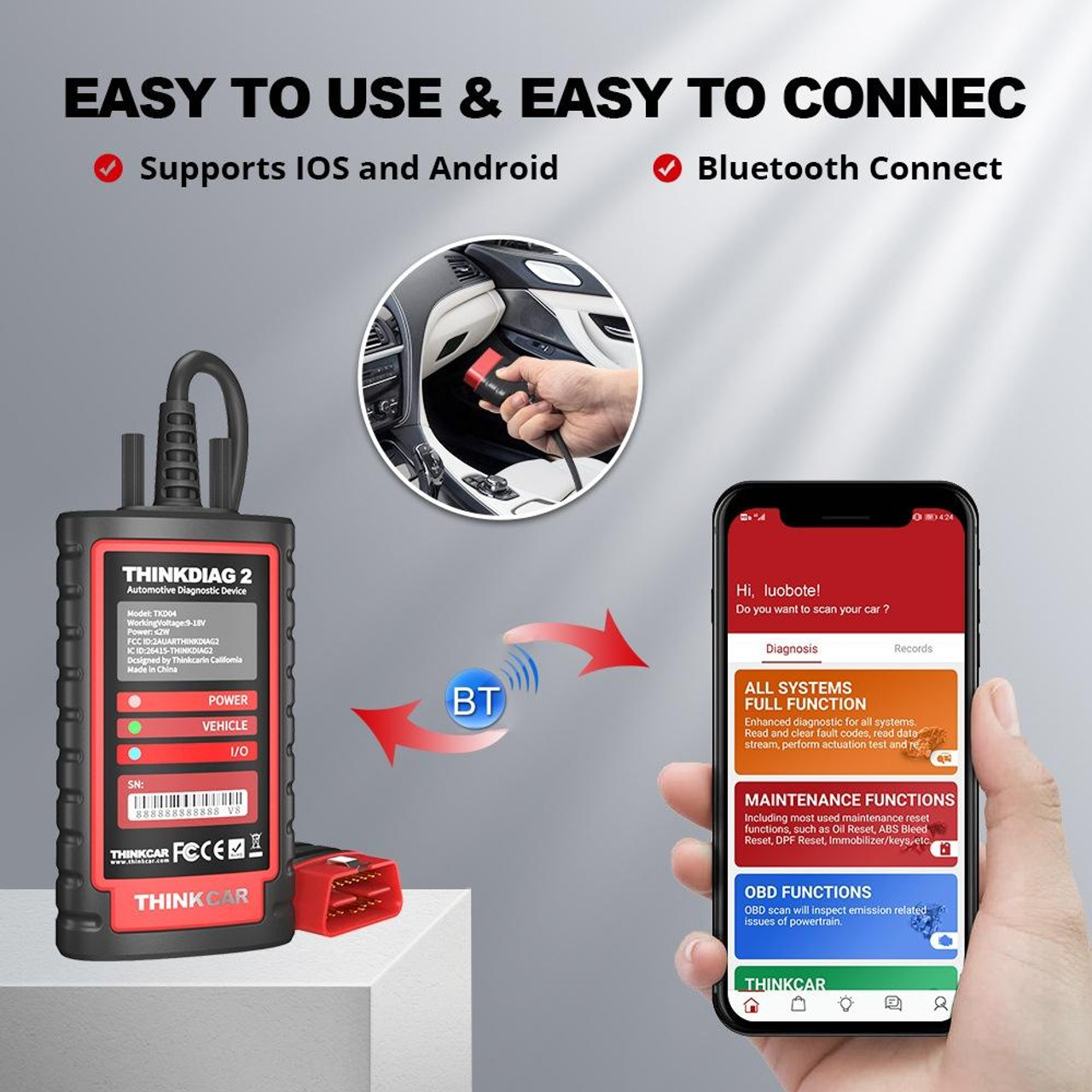 THINKCAR Thinkdiag Bluetooth Auto All Systems OBD2 Scanner