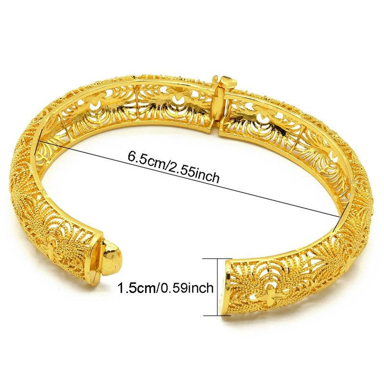 Buy Gold bracelet 24K high quality fashionable men women bracelets St 8MM-