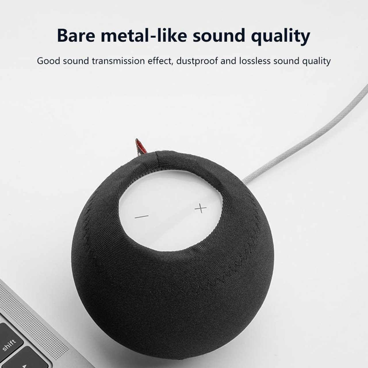 Speaker Dust Cover Suitable for Homepod 2 gen Speaker, Mesh Speaker Cloth,  Smart Cover with Charging Hole, High-Grade Nylon,White,Pack of 1