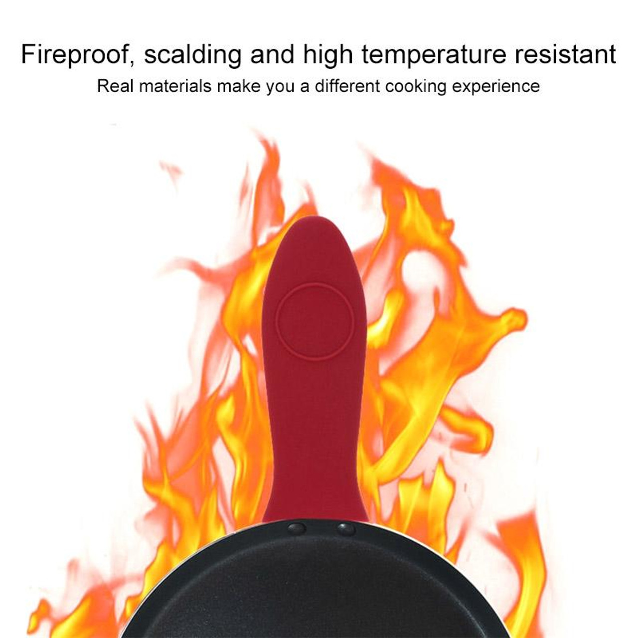 2pcs Silicone Pot Grip Handle Sleeve Heat Resistant Prevent Scald
