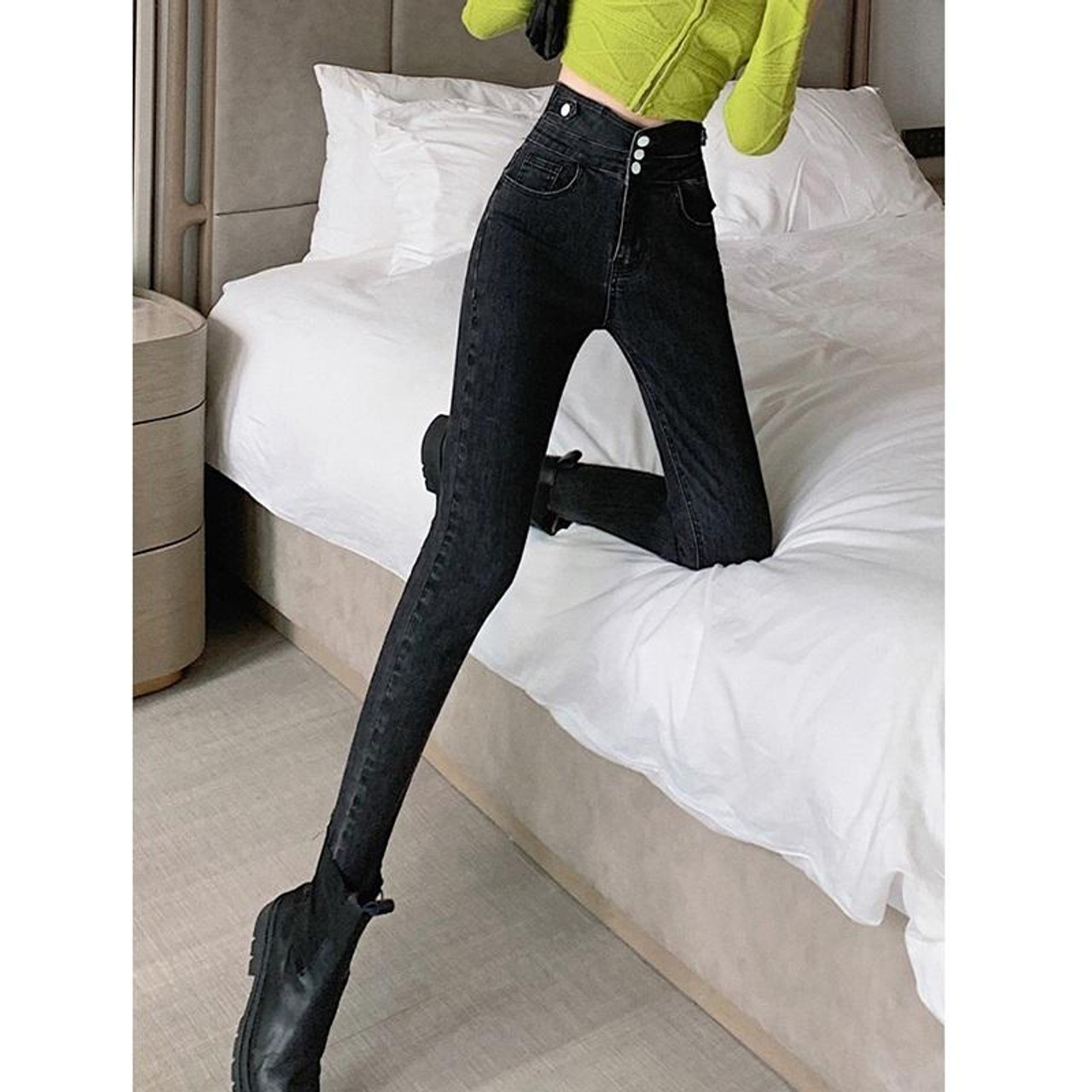 Women Denim Jeans Pants Slim Skinny High Waist Spring Summer